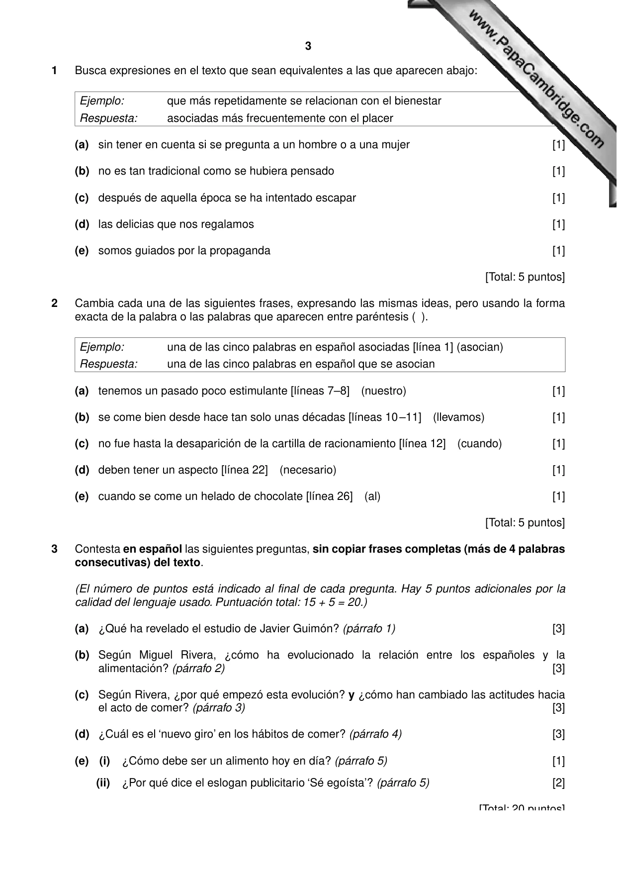 Cambridge A Level Spanish - First Language (AS Level only) 8665 2011 Oct/Nov Paper 2 · Variant 2 question paper, page 3 of 8
