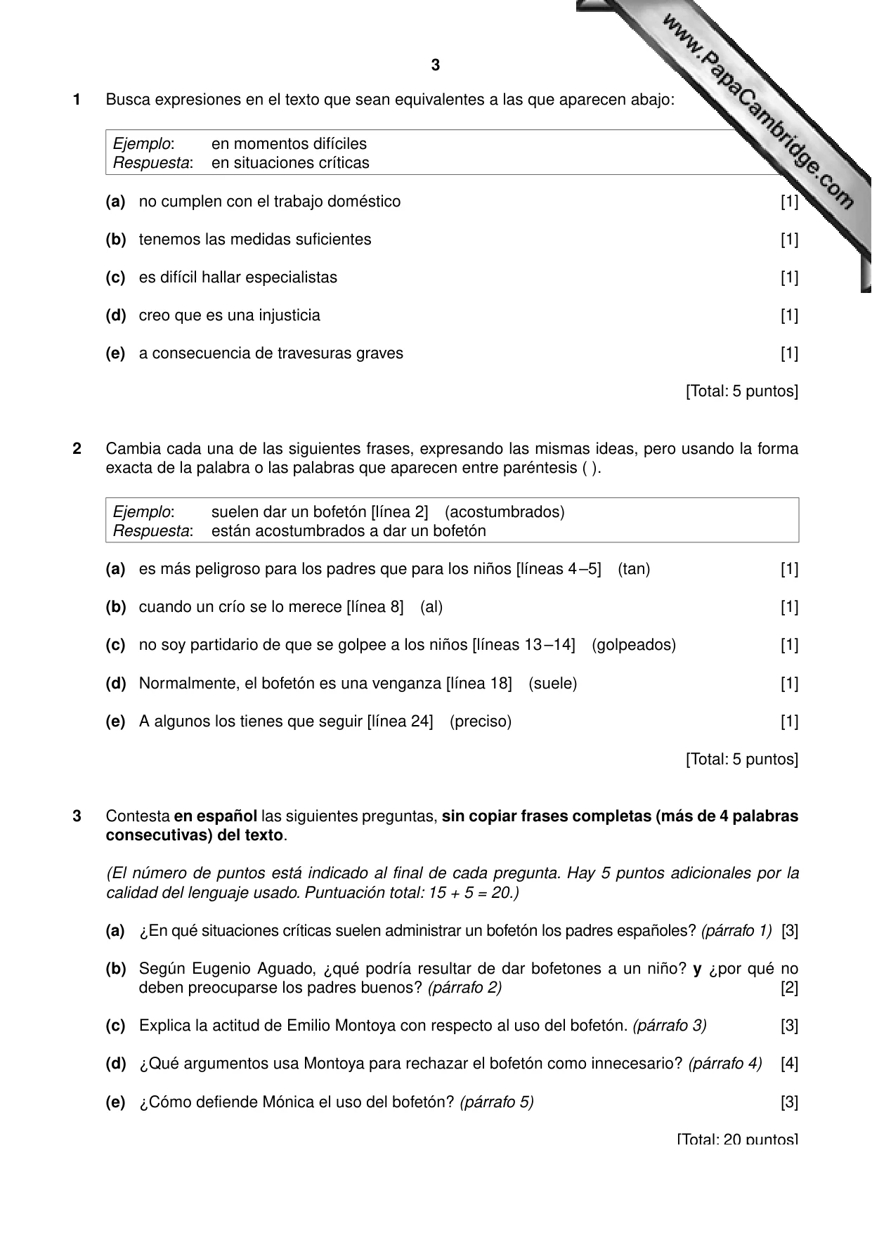 Cambridge A Level Spanish - First Language (AS Level only) 8665 2011 Oct/Nov Paper 2 · Variant 3 question paper, page 3 of 8