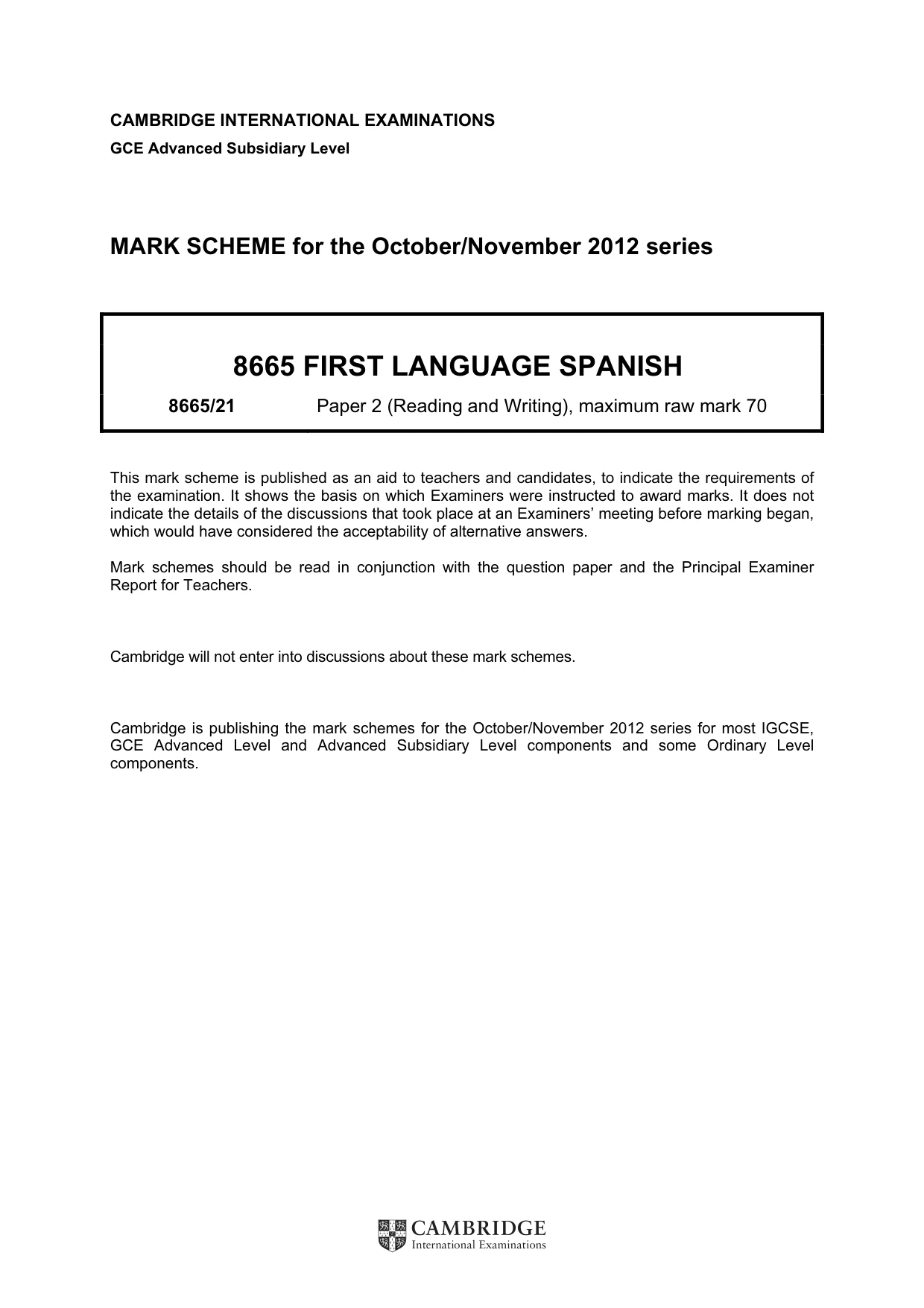 Mark scheme, page 1 of 10