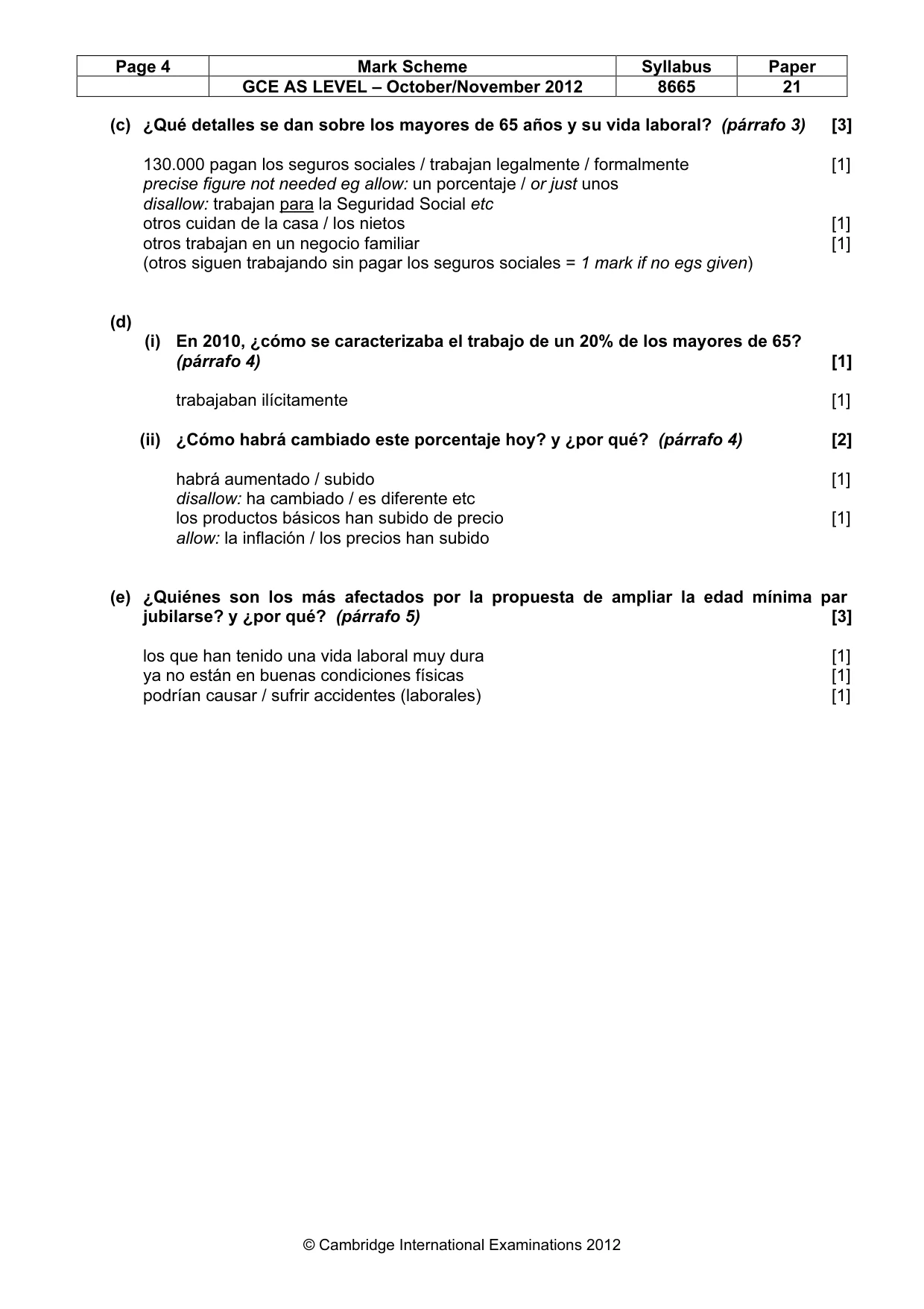 Mark scheme, page 4 of 10