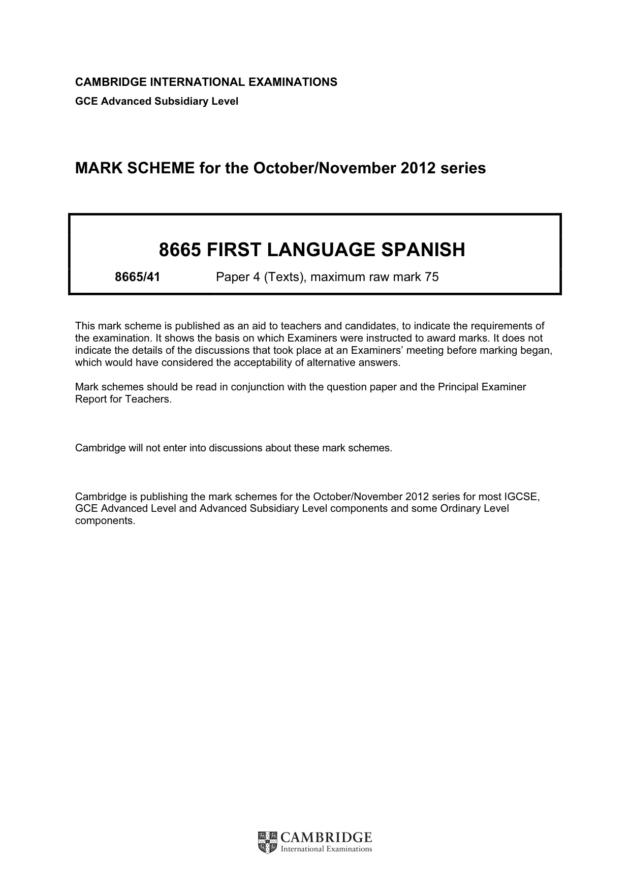 Mark scheme, page 1 of 3