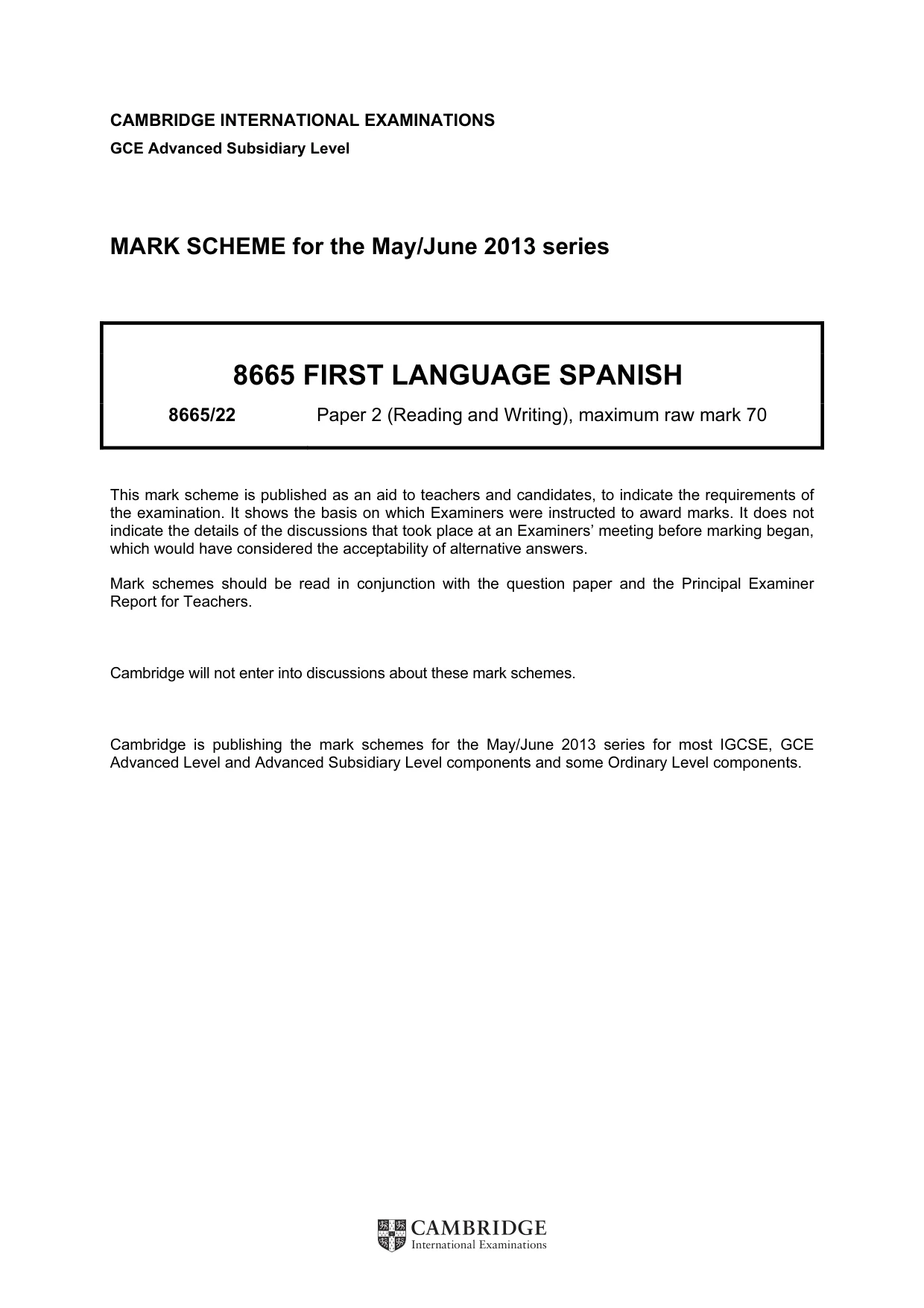 Mark scheme, page 1 of 9