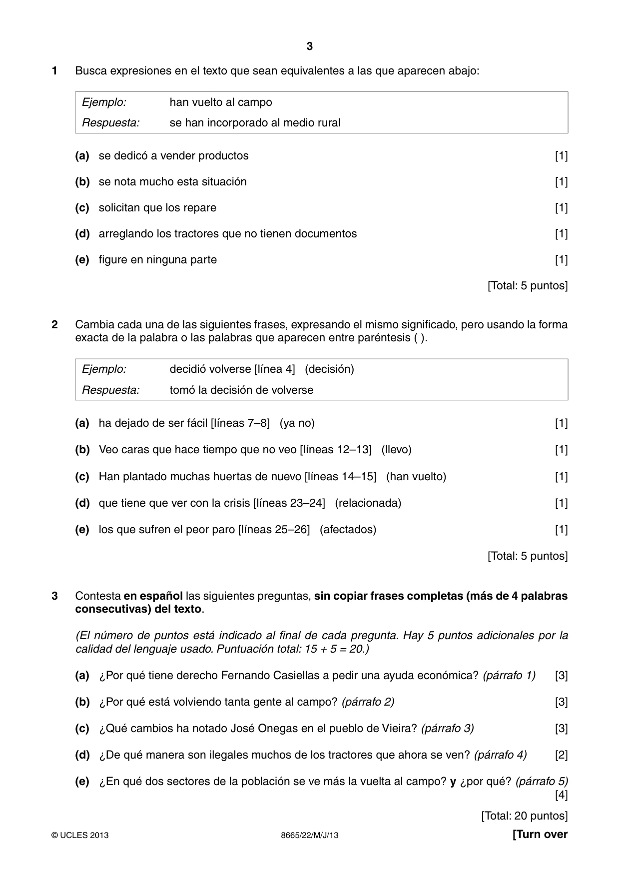 Cambridge A Level Spanish - First Language (AS Level only) 8665 2013 May/June Paper 2 · Variant 2 question paper, page 3 of 8