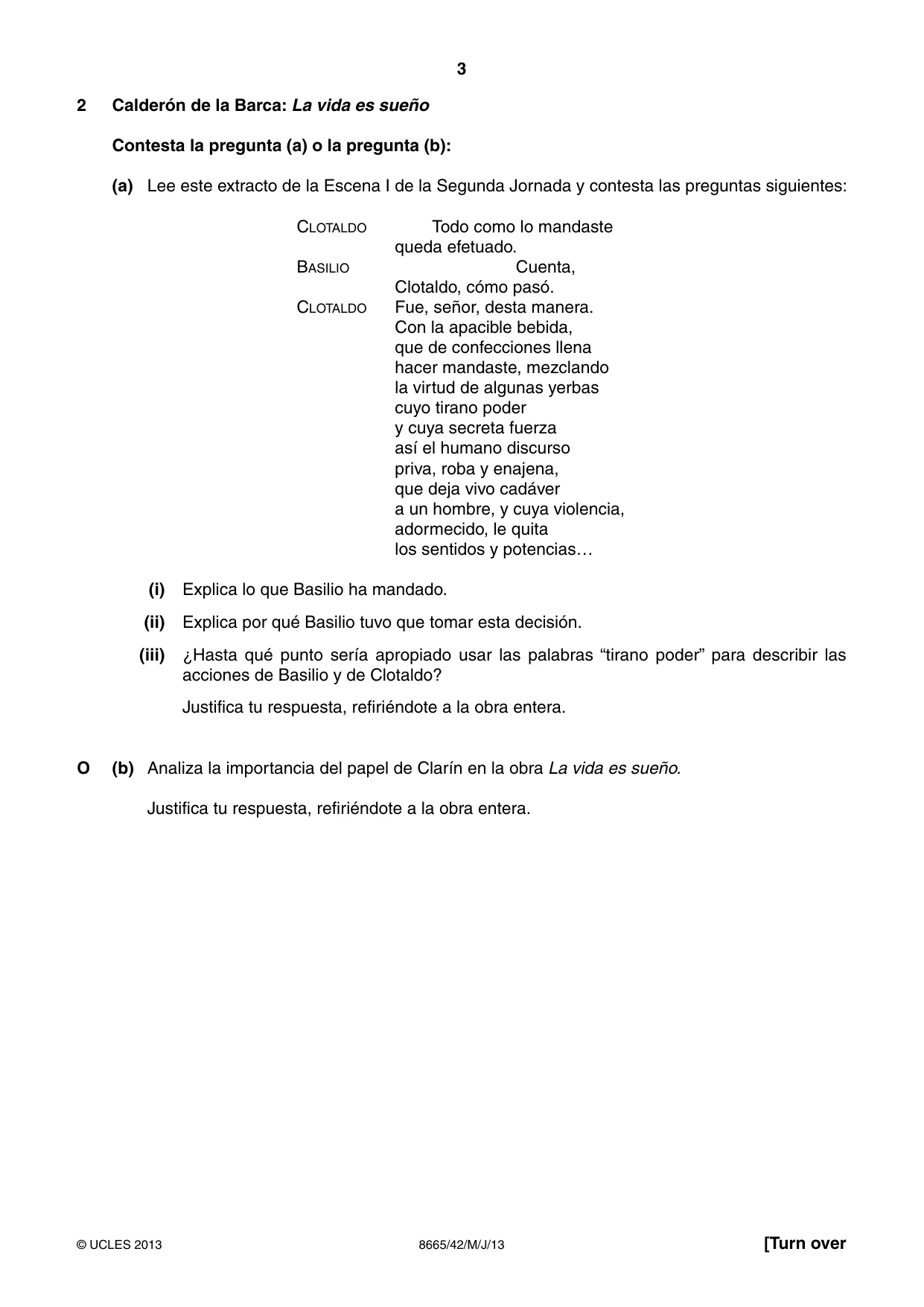 Cambridge A Level Spanish - First Language (AS Level only) 8665 2013 May/June Paper 4 · Variant 2 question paper, page 3 of 8