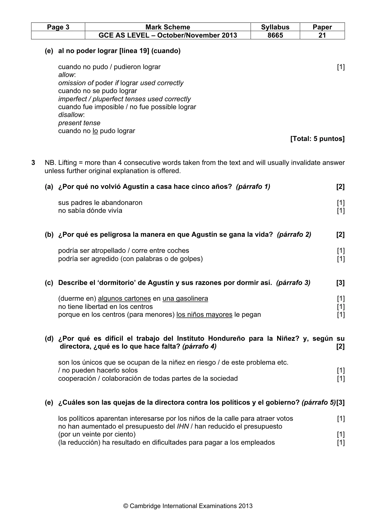 Mark scheme, page 3 of 10