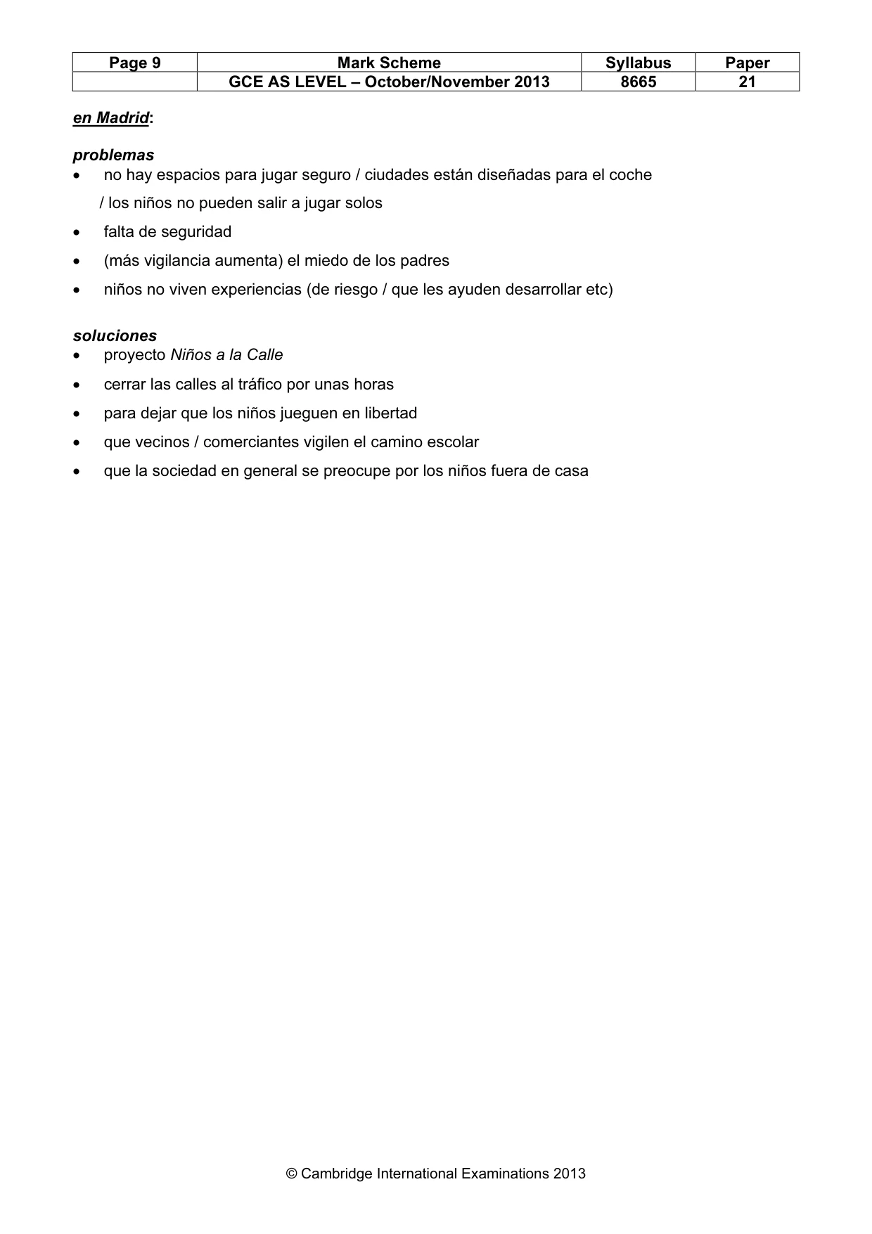 Mark scheme, page 9 of 10