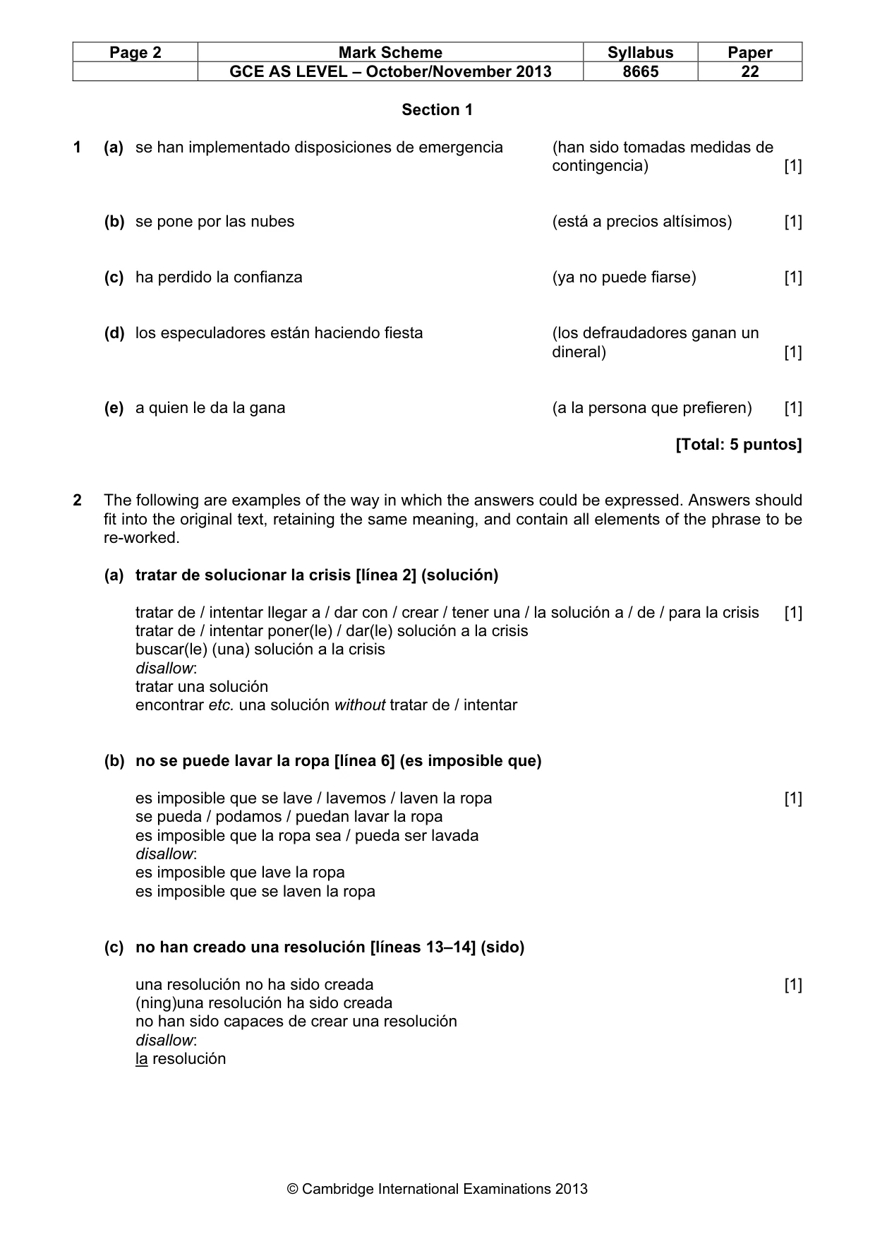 Mark scheme, page 2 of 9
