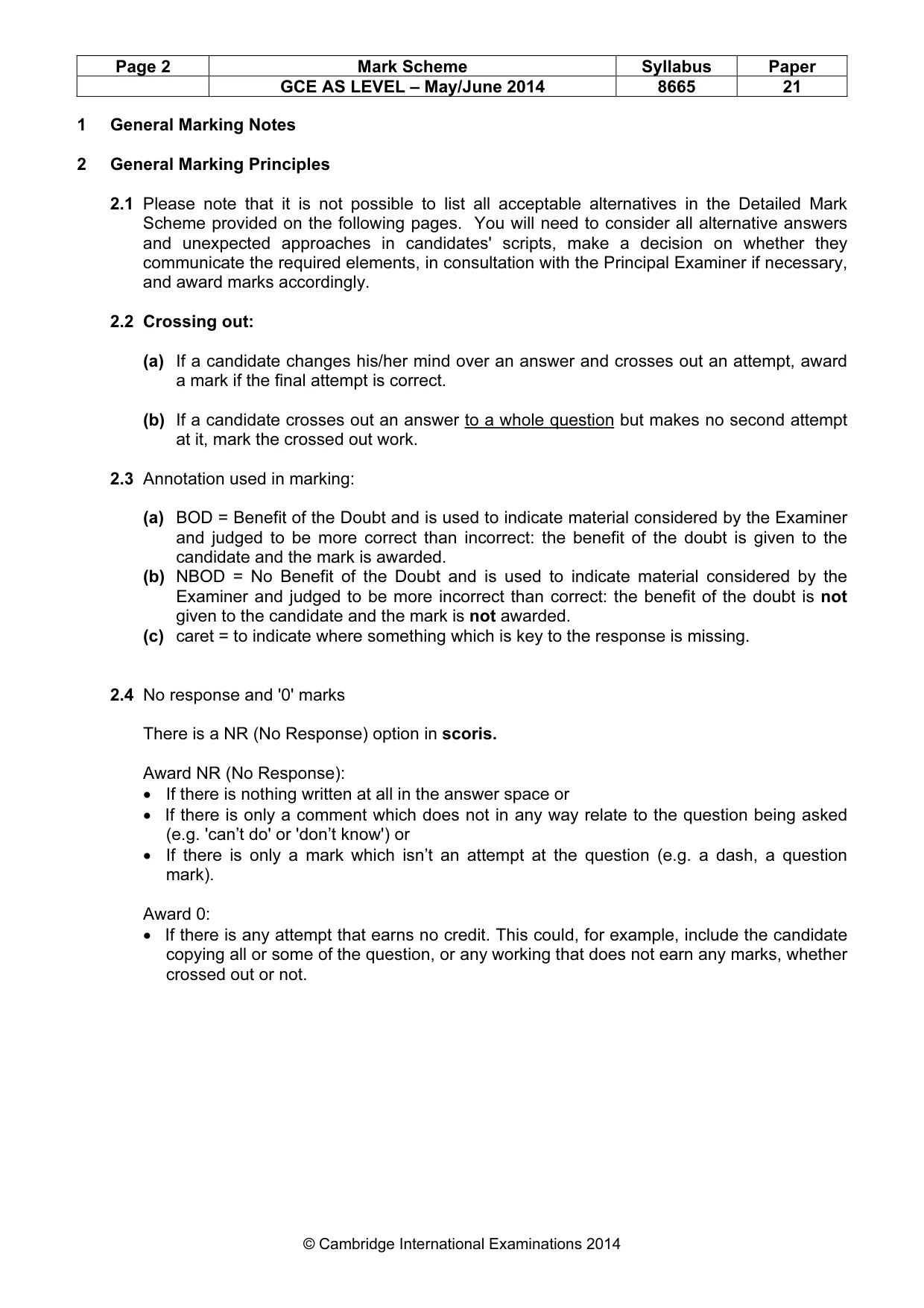 Mark scheme, page 2 of 13