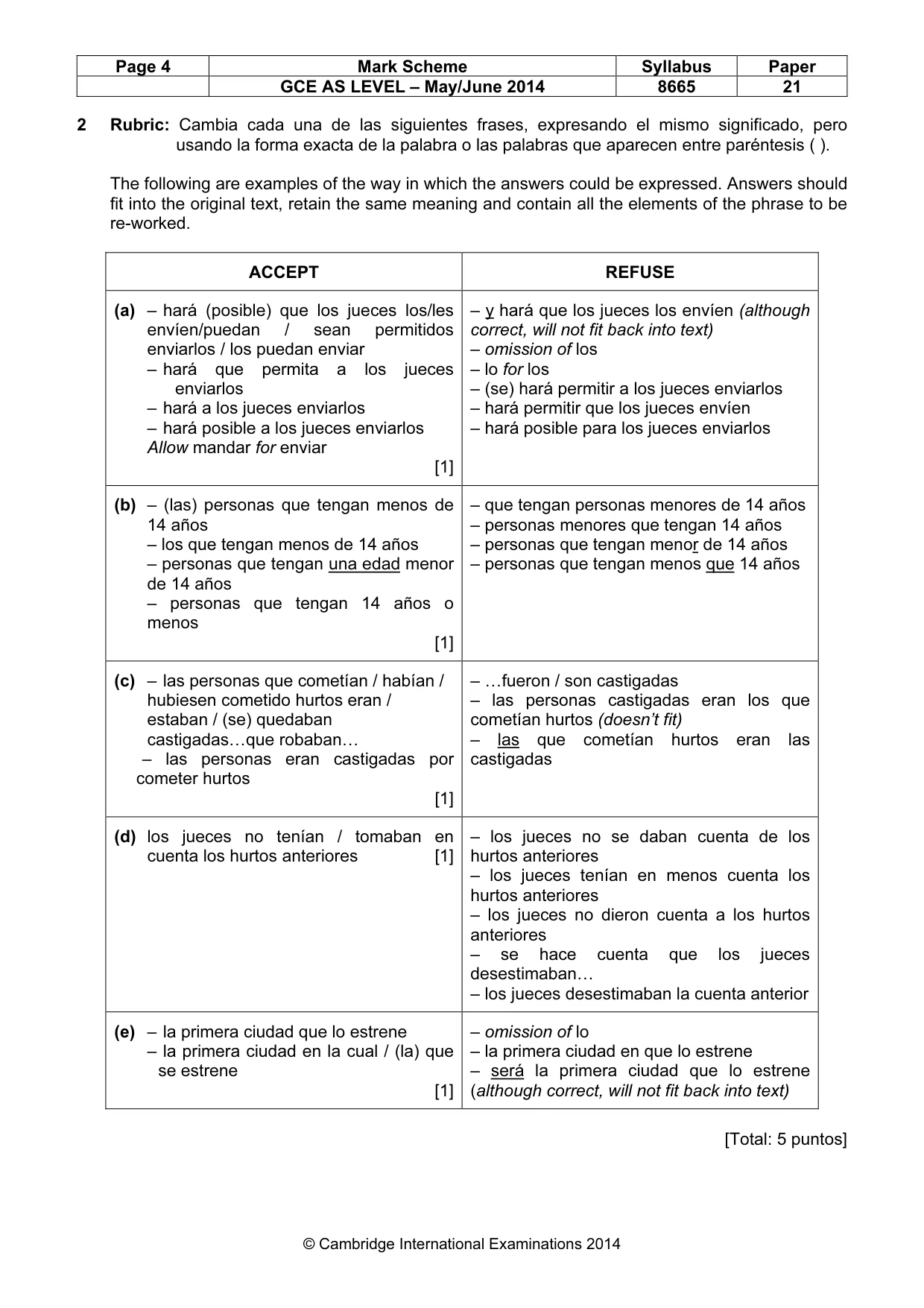 Mark scheme, page 4 of 13