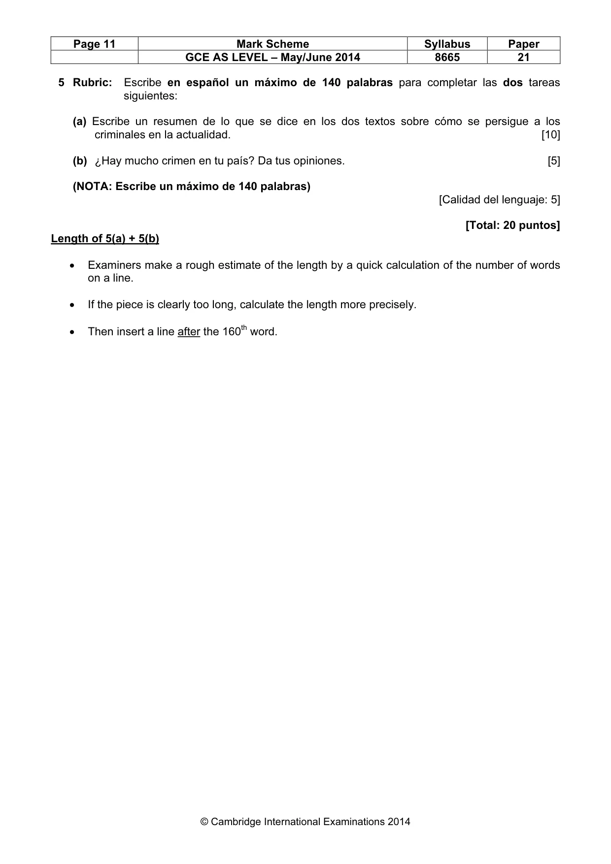 Mark scheme, page 11 of 13