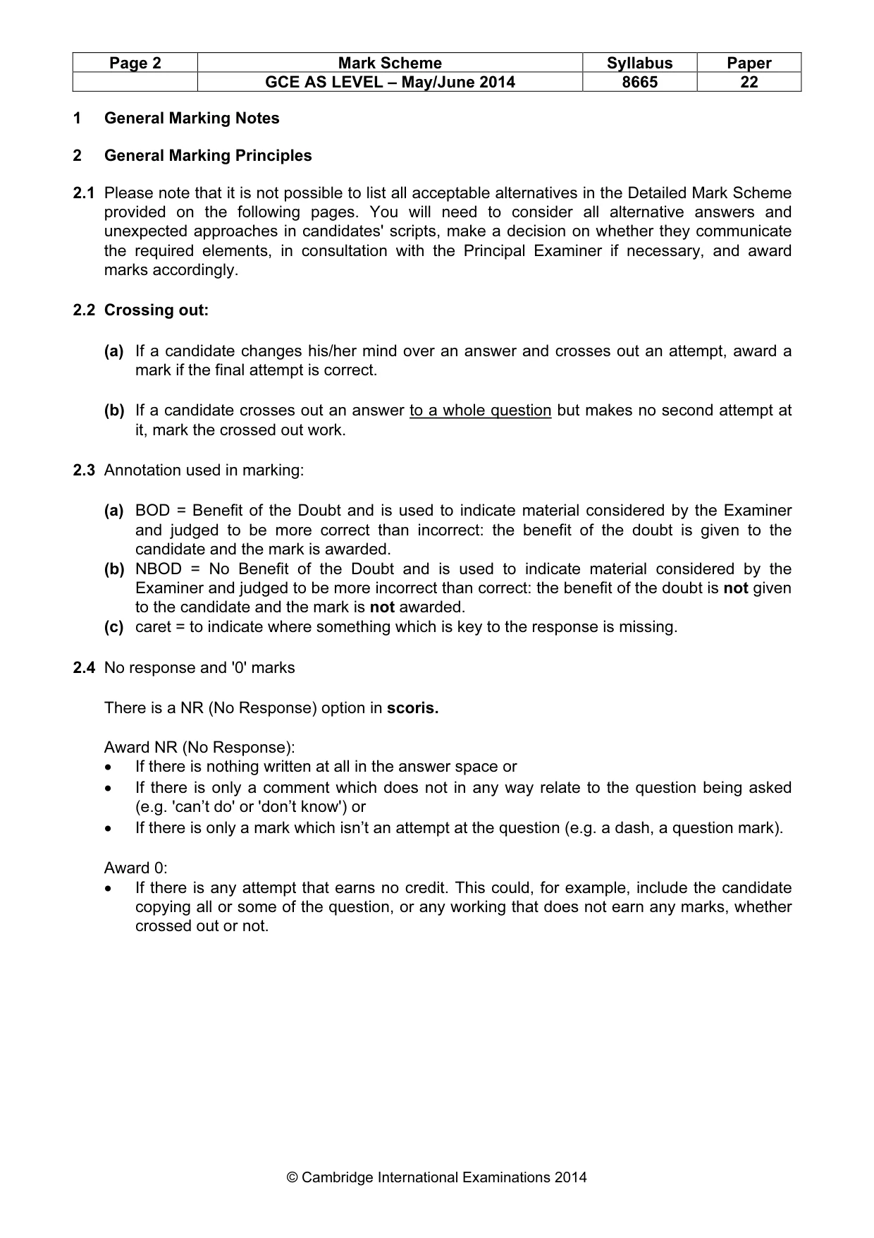 Mark scheme, page 2 of 13