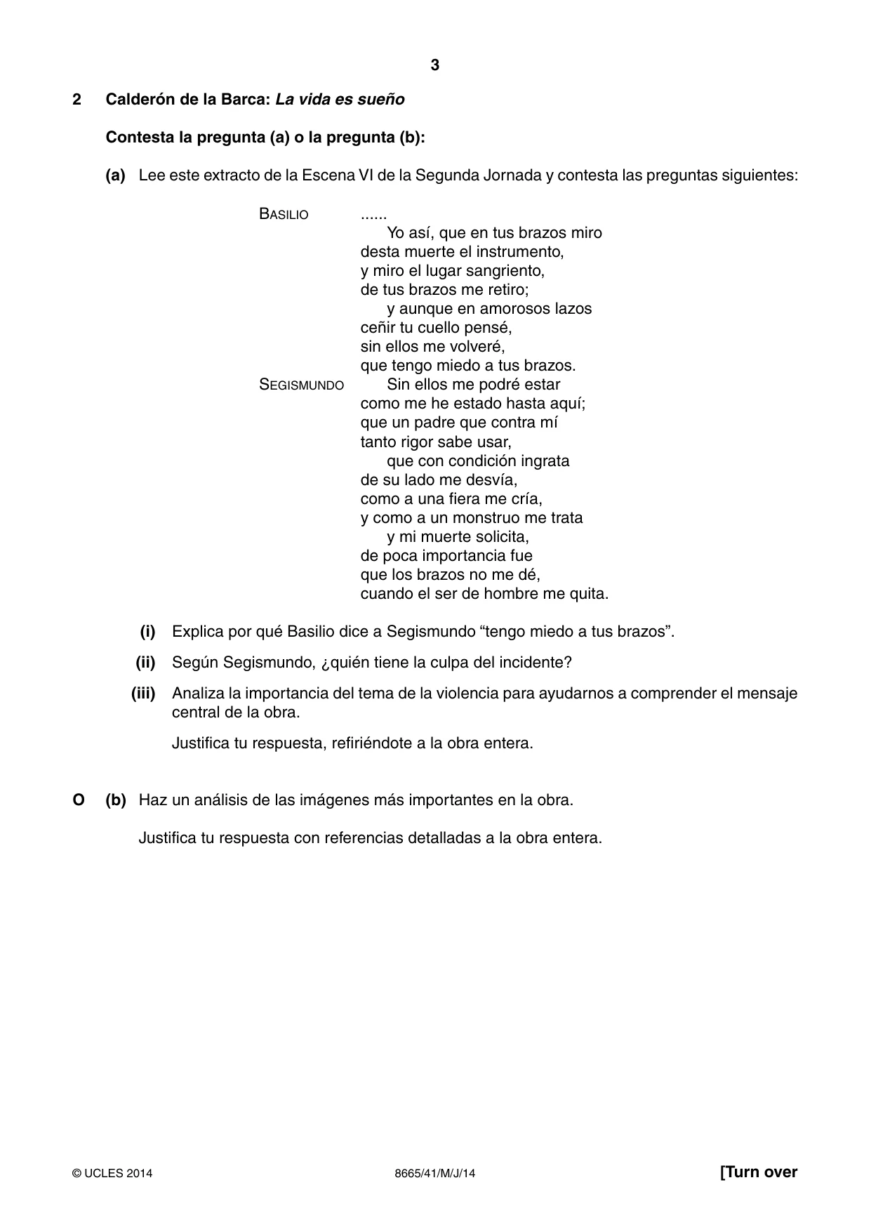 Cambridge A Level Spanish - First Language (AS Level only) 8665 2014 May/June Paper 4 · Variant 1 question paper, page 3 of 8