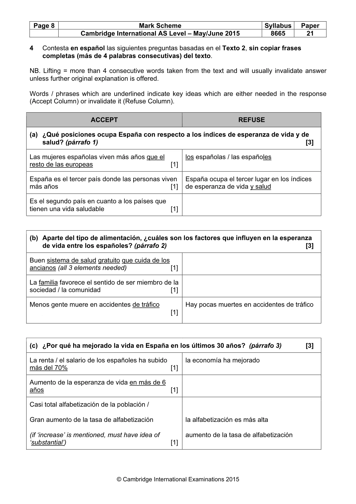 Mark scheme, page 8 of 13