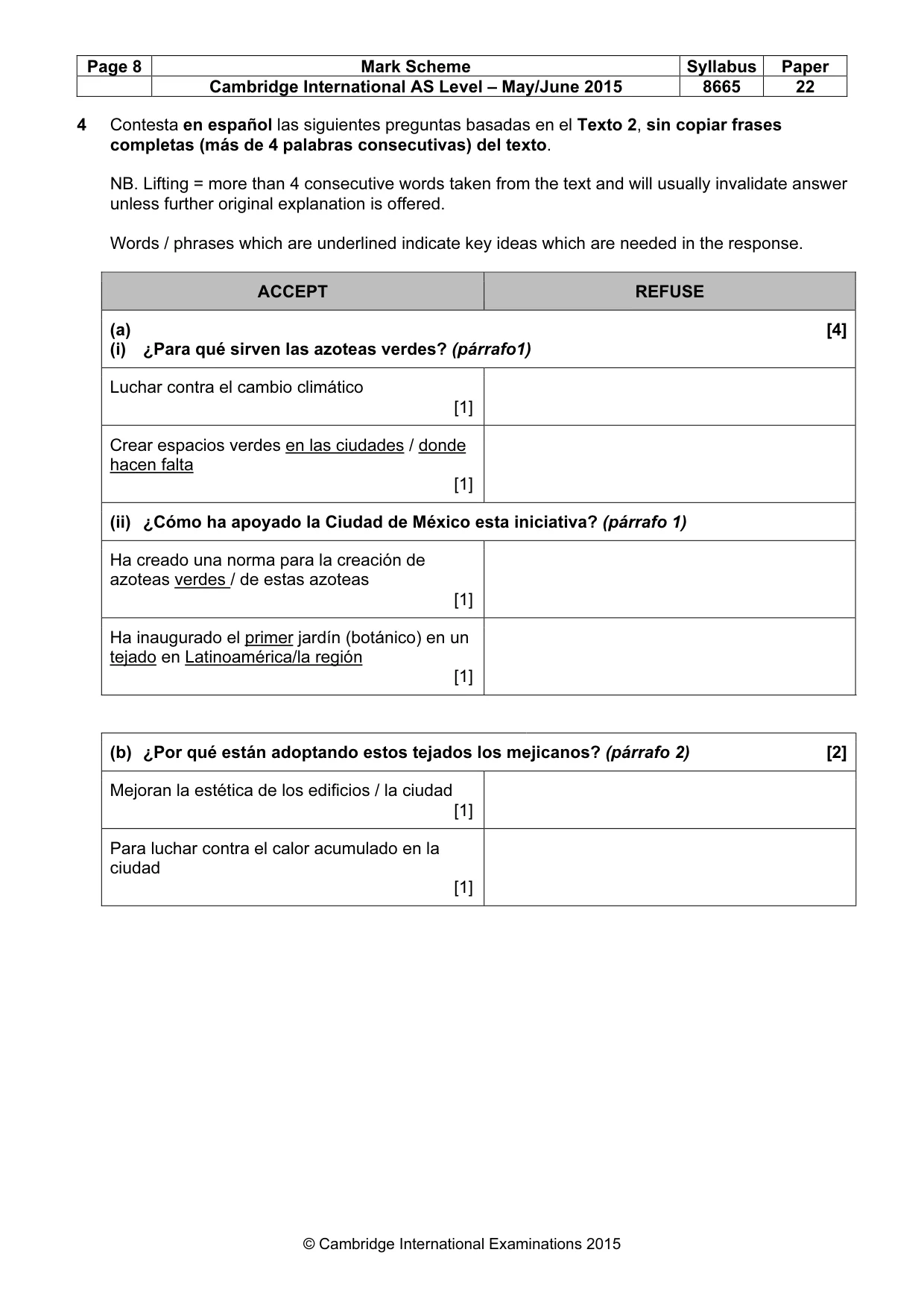 Mark scheme, page 8 of 13