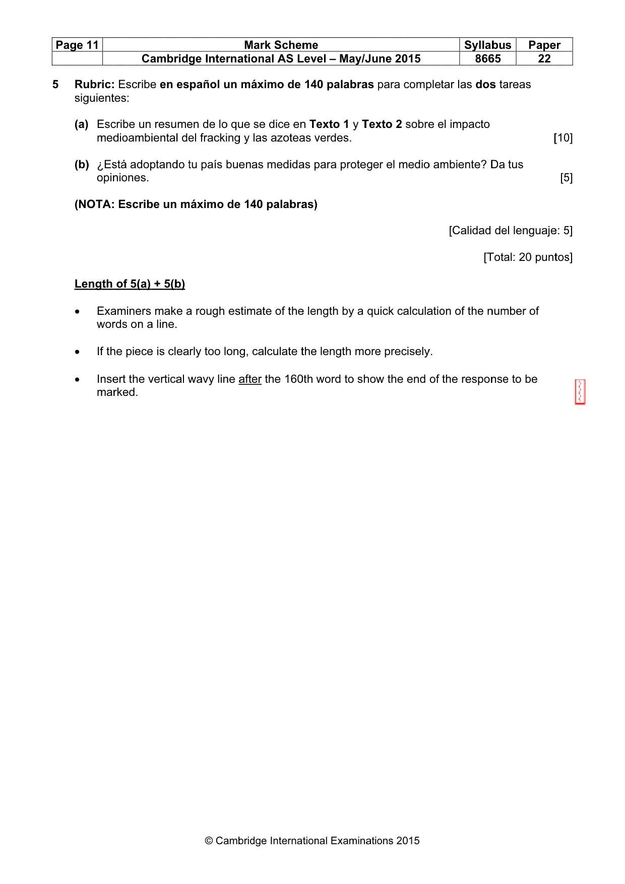 Mark scheme, page 11 of 13