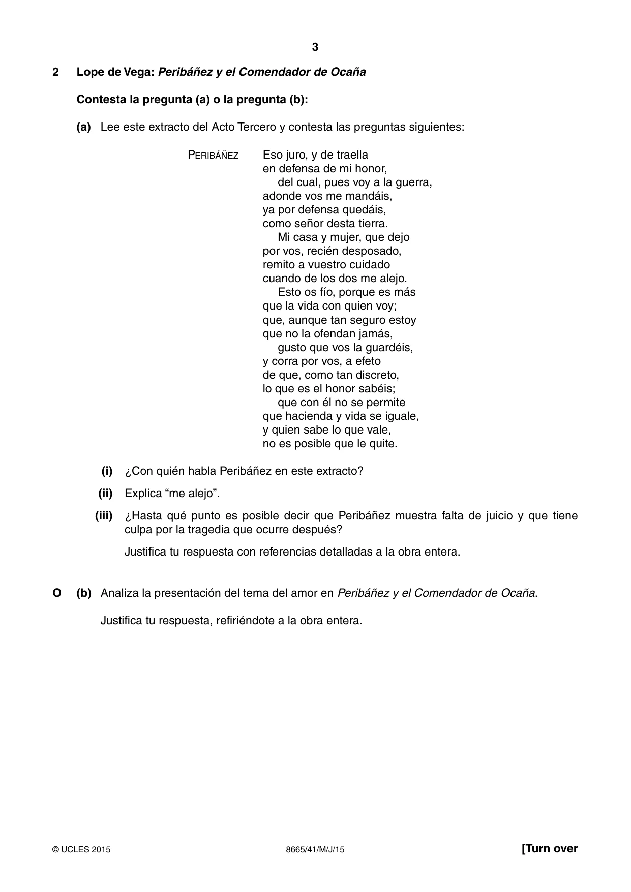 Cambridge A Level Spanish - First Language (AS Level only) 8665 2015 May/June Paper 4 · Variant 1 question paper, page 3 of 8
