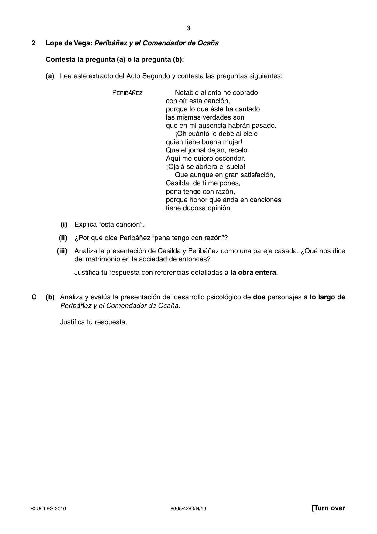 Cambridge A Level Spanish - First Language (AS Level only) 8665 2016 Oct/Nov Paper 4 · Variant 2 question paper, page 3 of 8