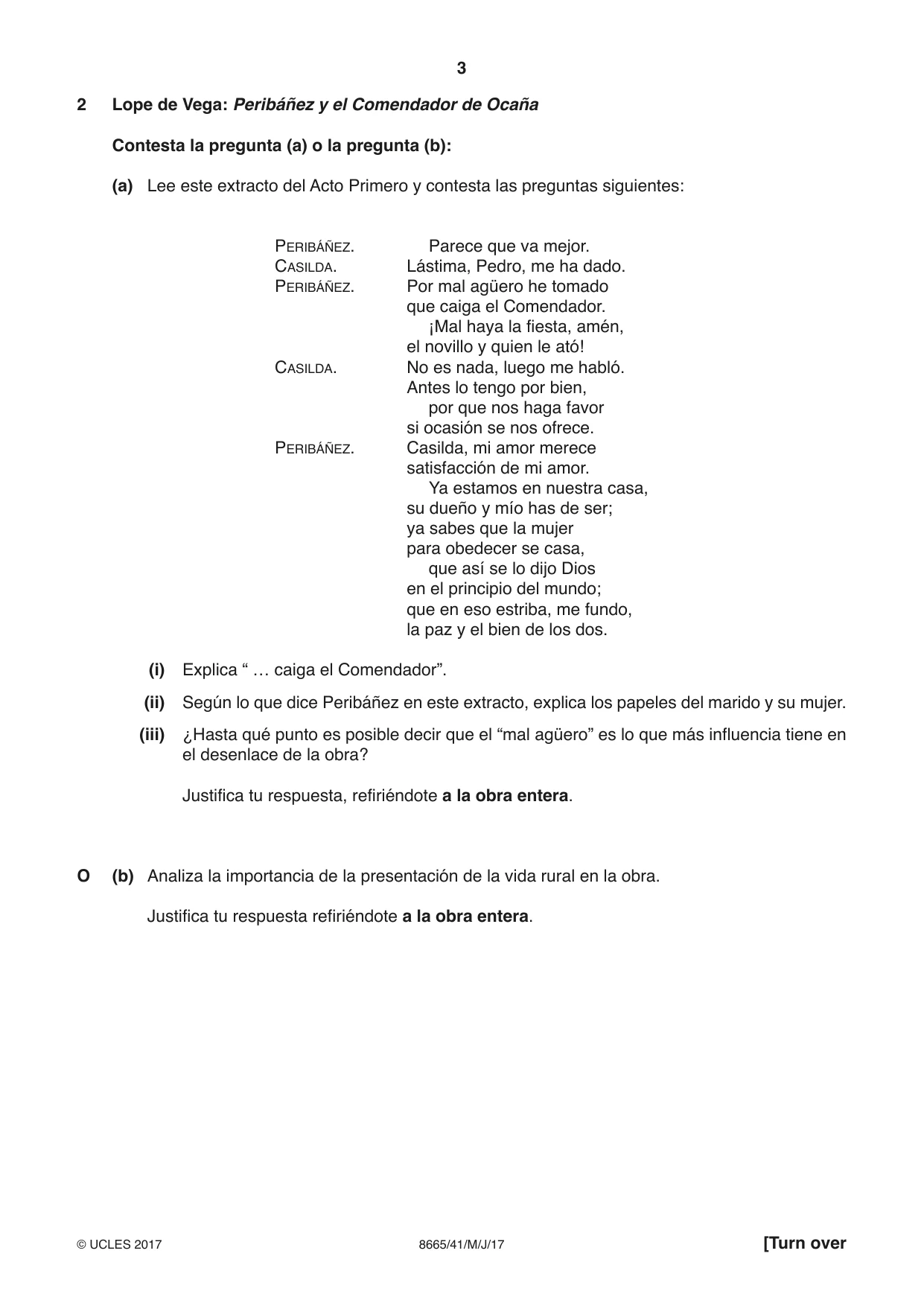 Cambridge A Level Spanish - First Language (AS Level only) 8665 2017 May/June Paper 4 · Variant 1 question paper, page 3 of 8