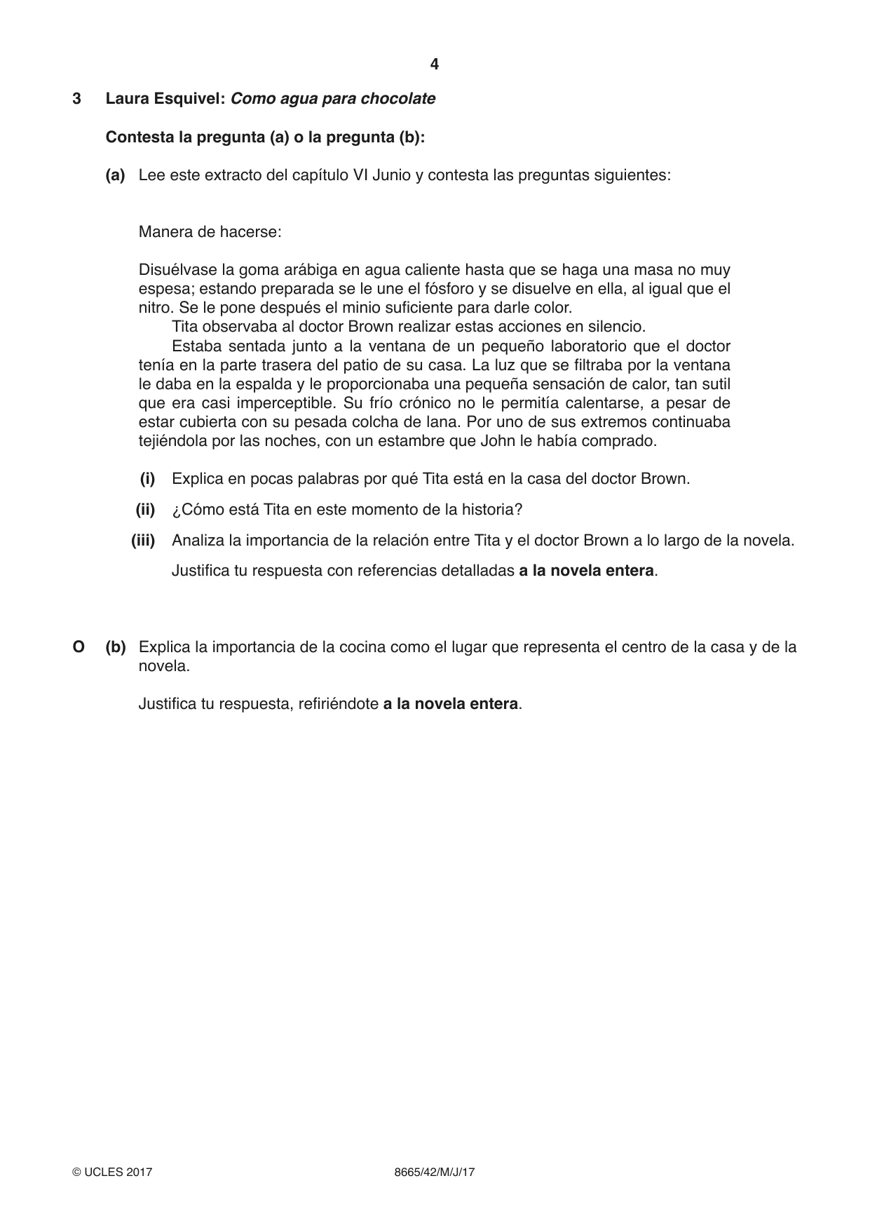 Cambridge A Level Spanish - First Language (AS Level only) 8665 2017 May/June Paper 4 · Variant 2 question paper, page 4 of 8