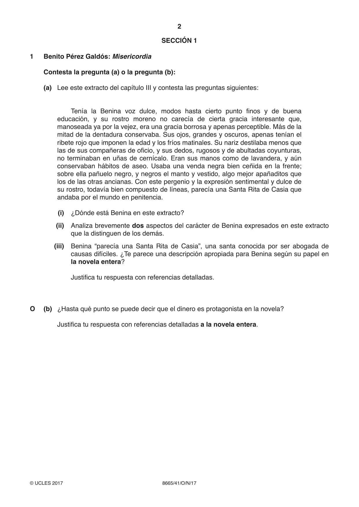 Cambridge A Level Spanish - First Language (AS Level only) 8665 2017 Oct/Nov Paper 4 · Variant 1 question paper, page 2 of 8