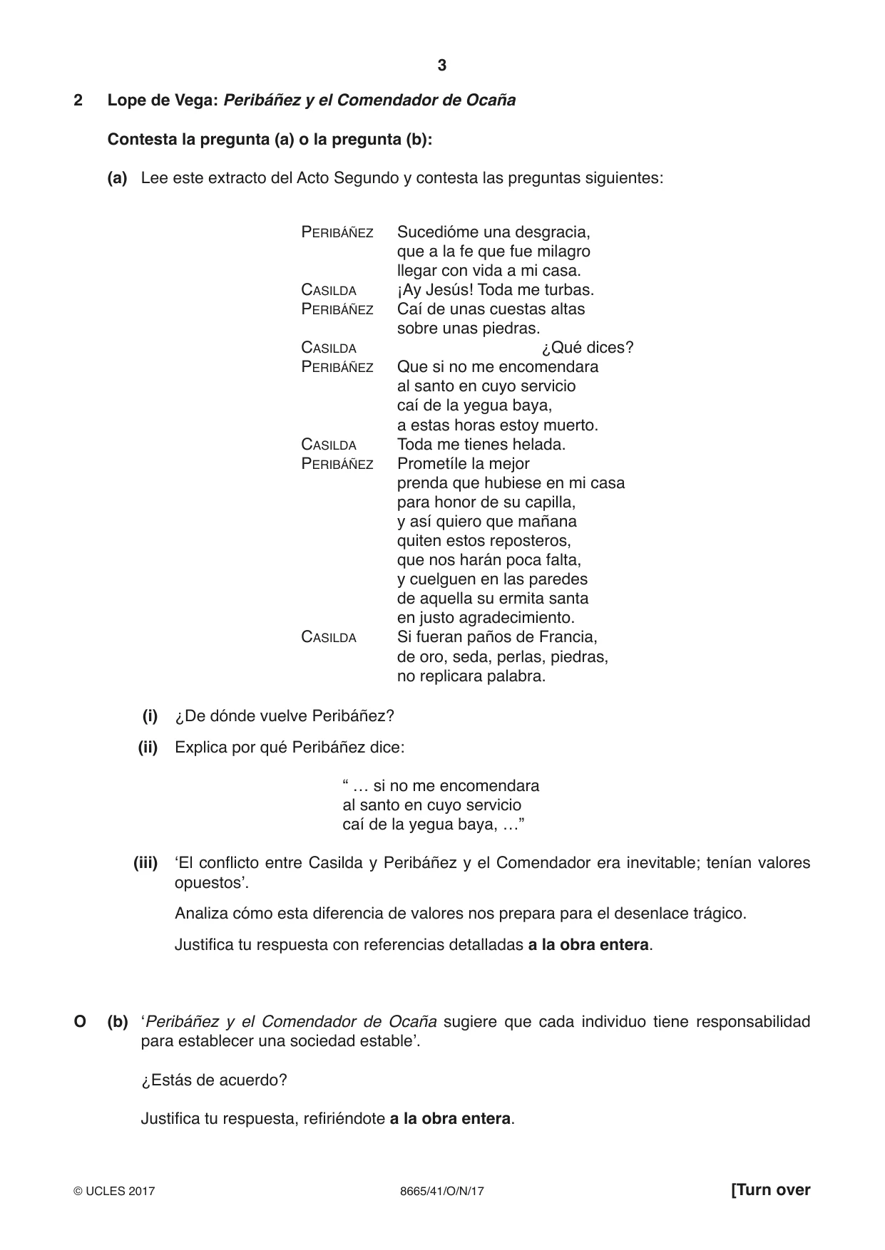 Cambridge A Level Spanish - First Language (AS Level only) 8665 2017 Oct/Nov Paper 4 · Variant 1 question paper, page 3 of 8