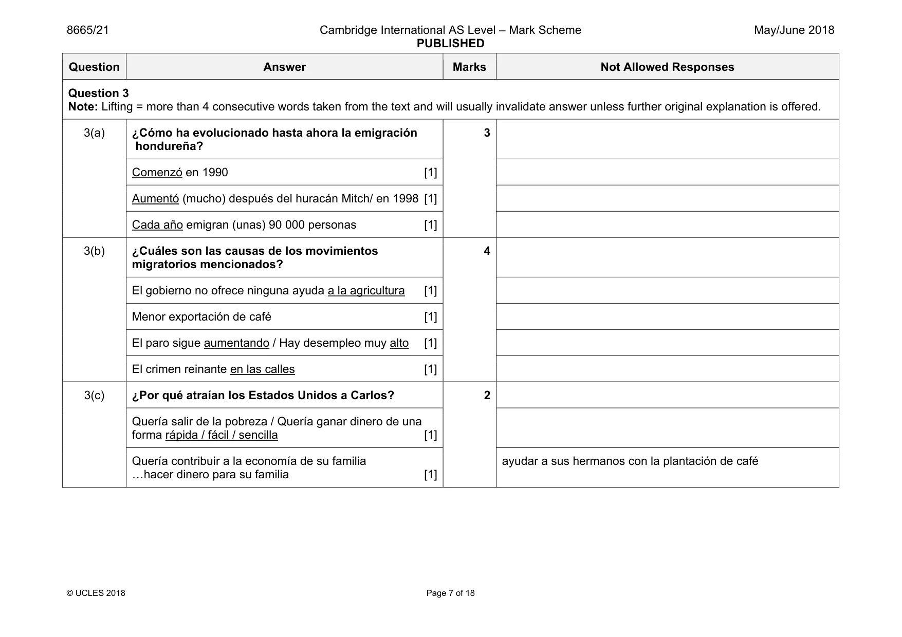 Mark scheme, page 7 of 18