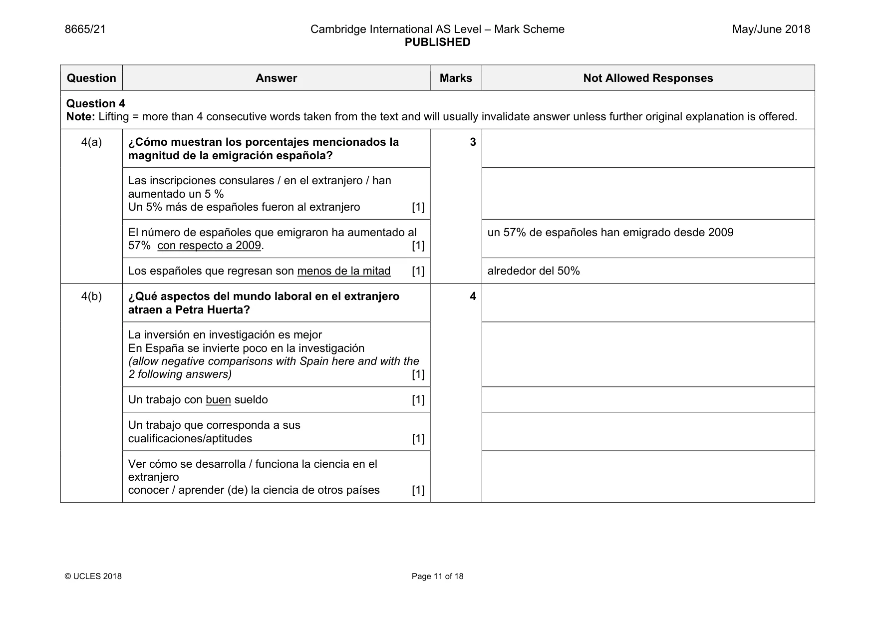 Mark scheme, page 11 of 18