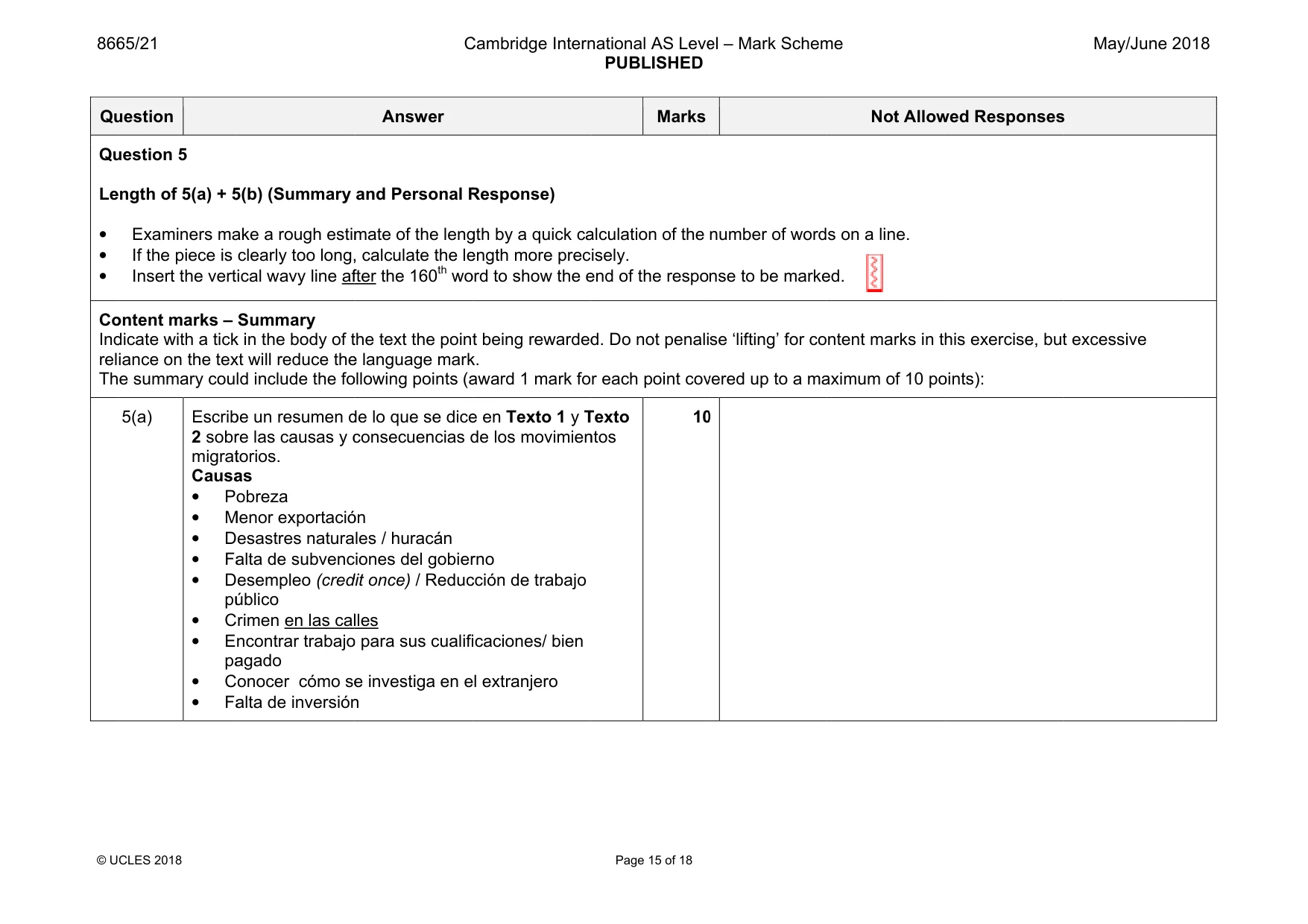 Mark scheme, page 15 of 18