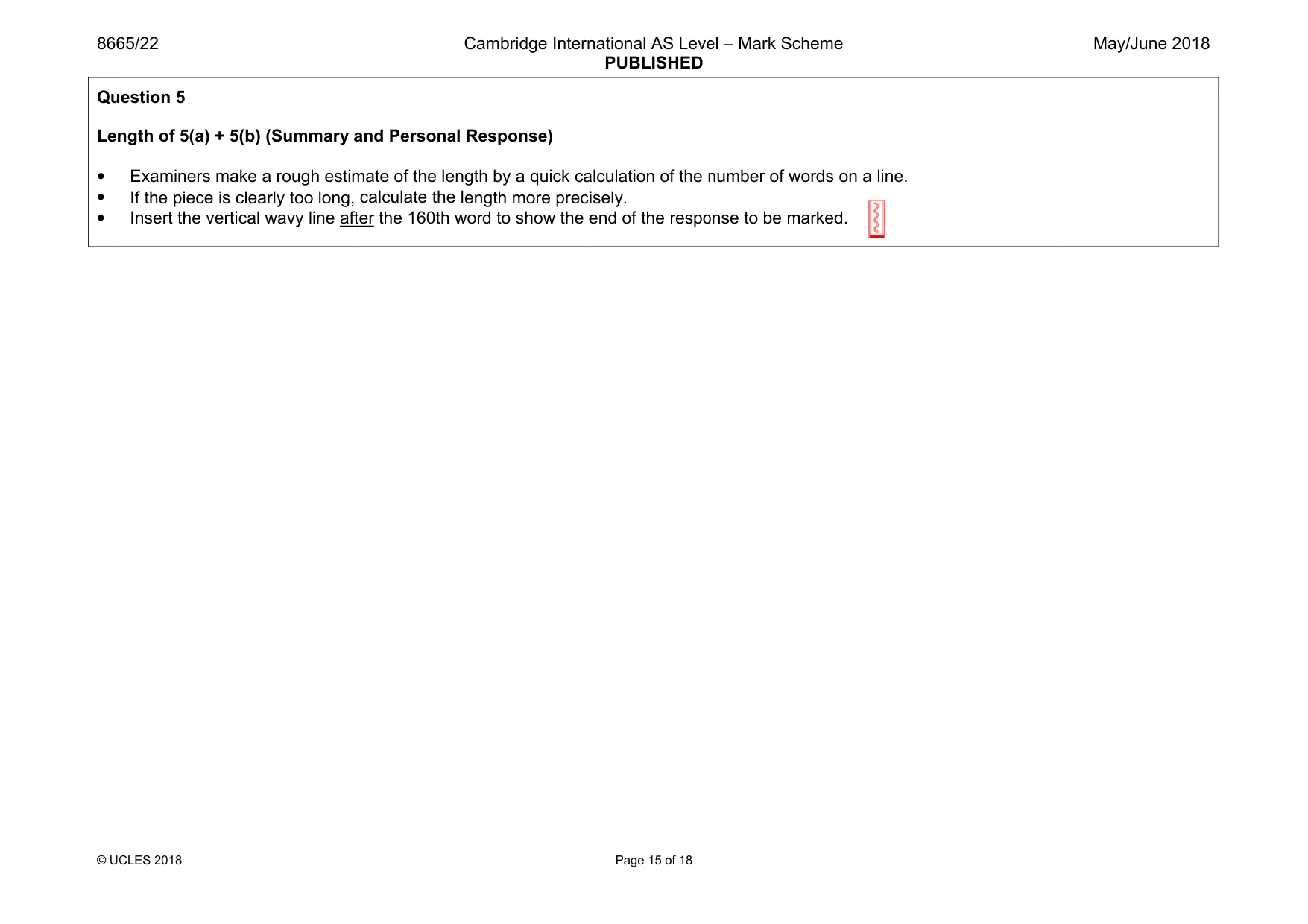 Mark scheme, page 15 of 18