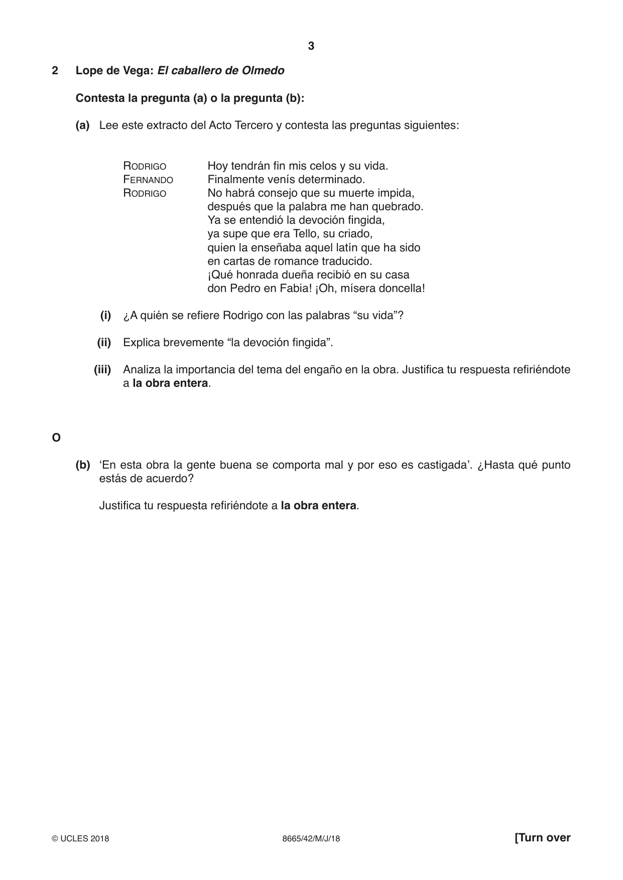 Cambridge A Level Spanish - First Language (AS Level only) 8665 2018 May/June Paper 4 · Variant 2 question paper, page 3 of 8