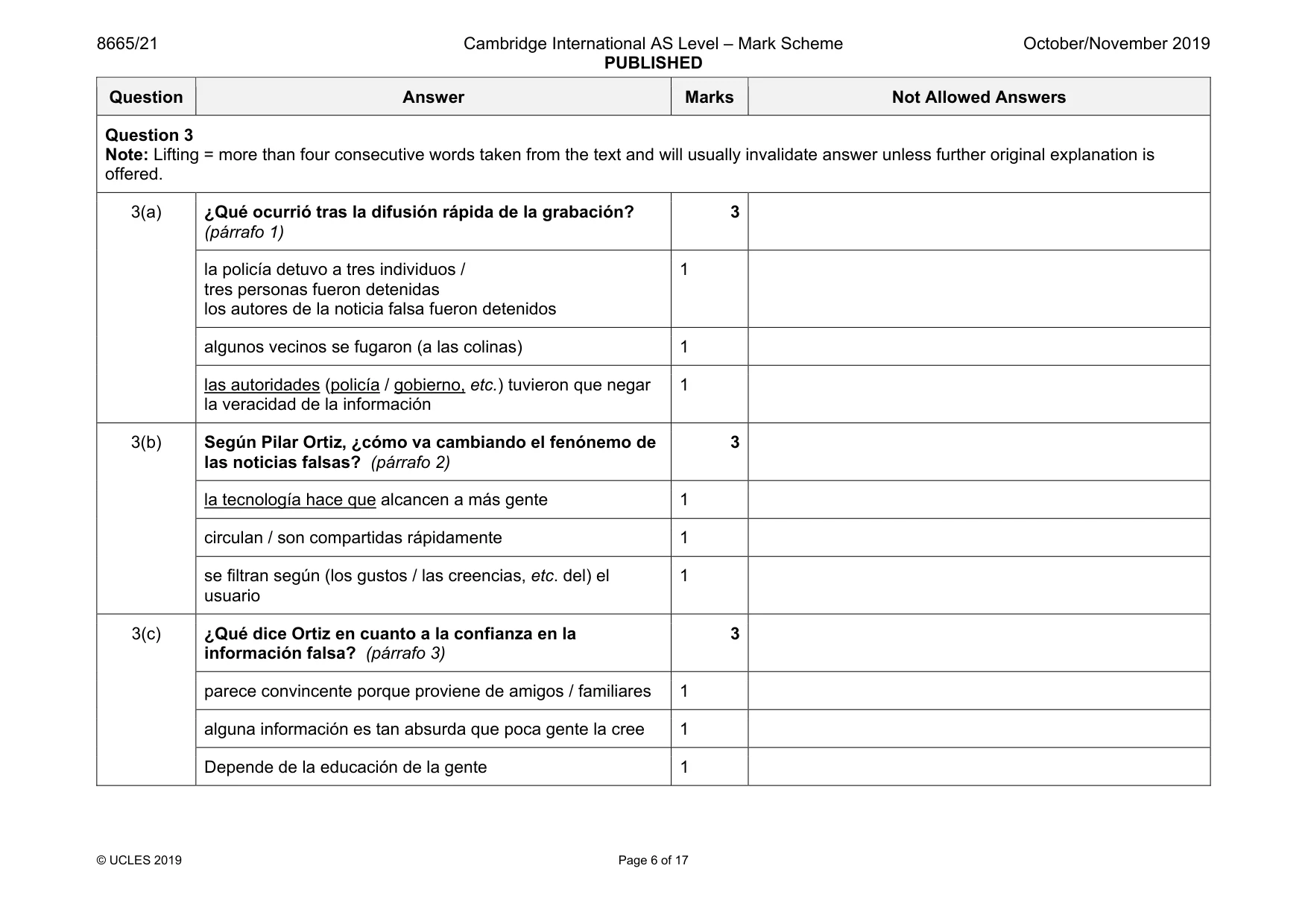 Mark scheme, page 6 of 17