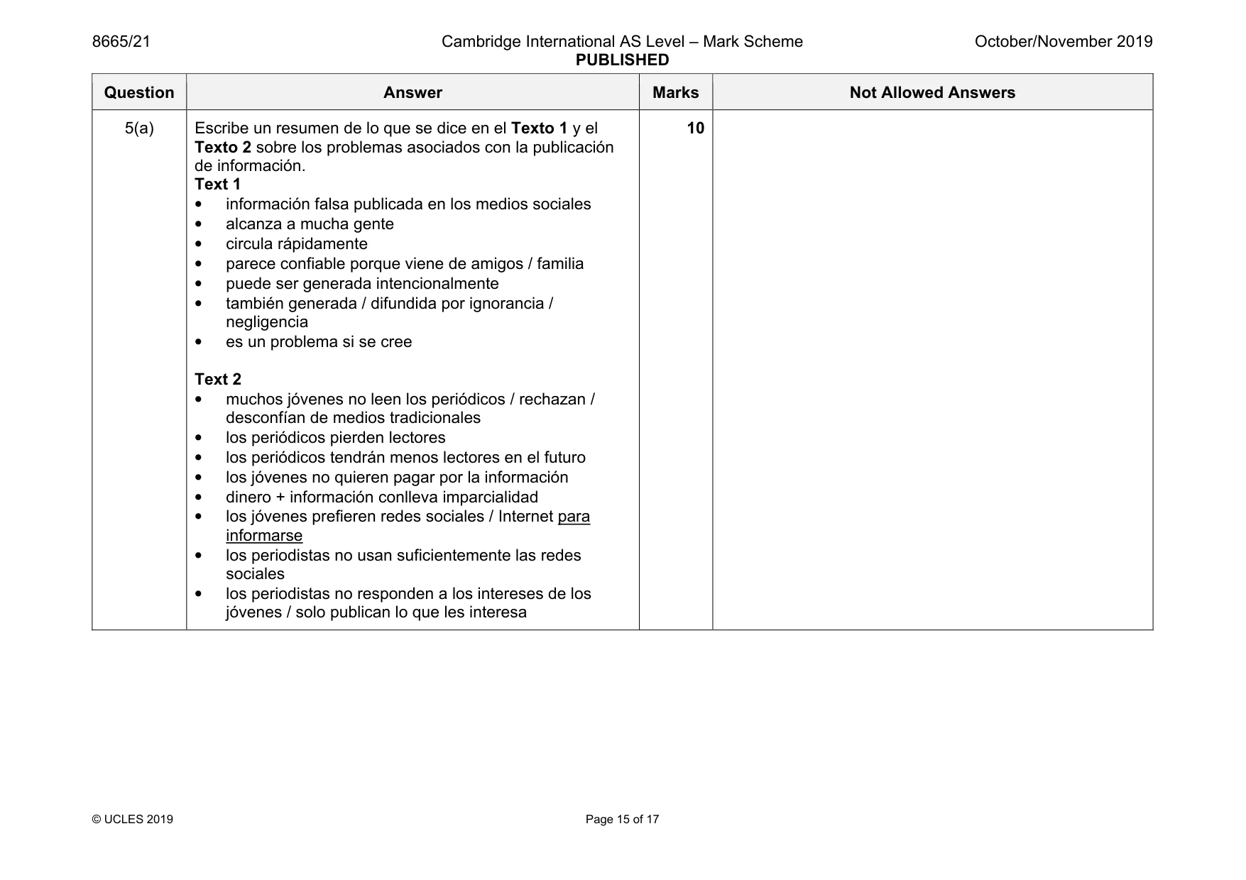 Mark scheme, page 15 of 17