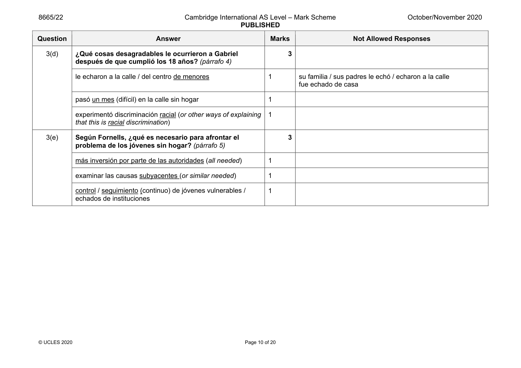 Mark scheme, page 10 of 20