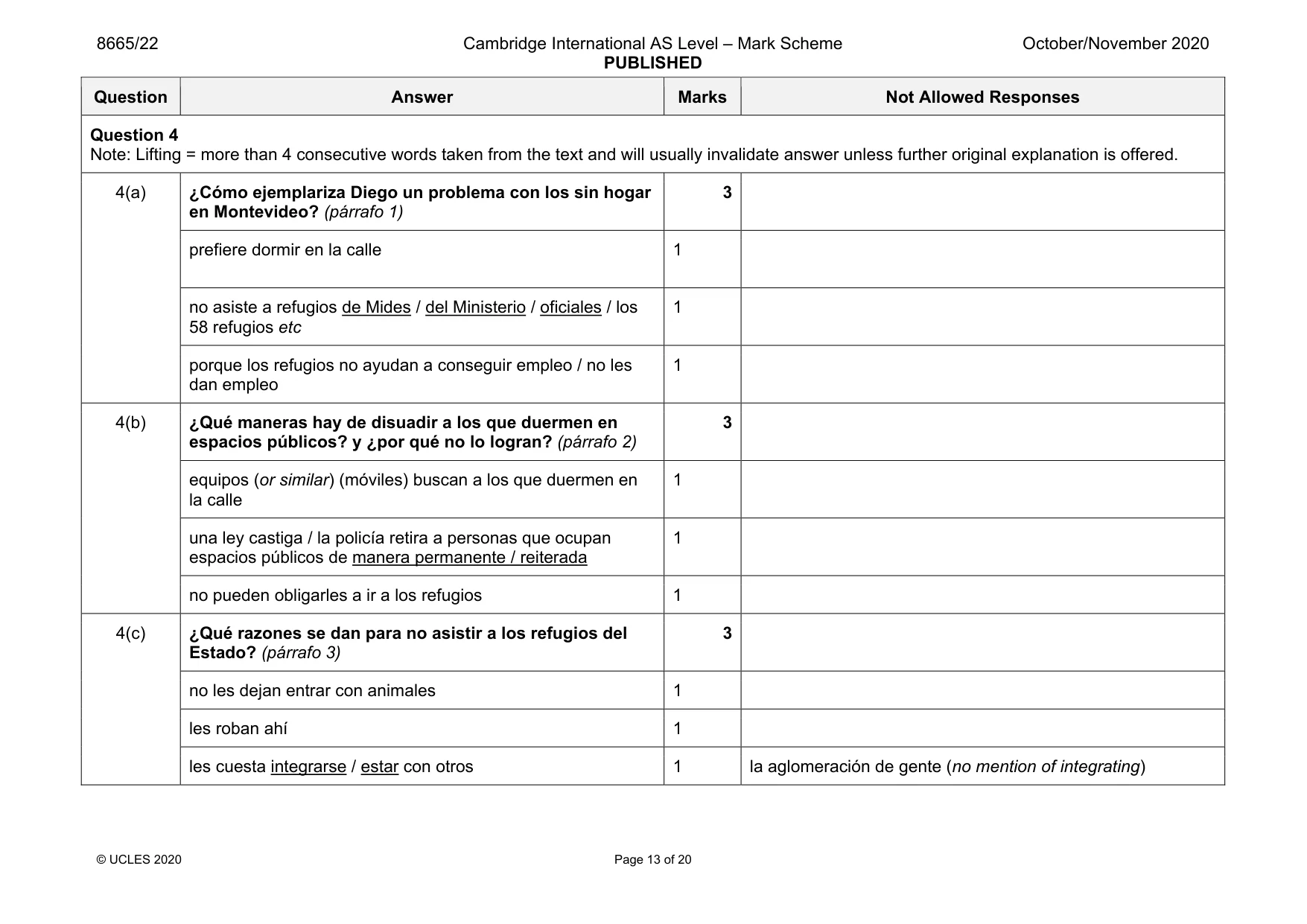 Mark scheme, page 13 of 20
