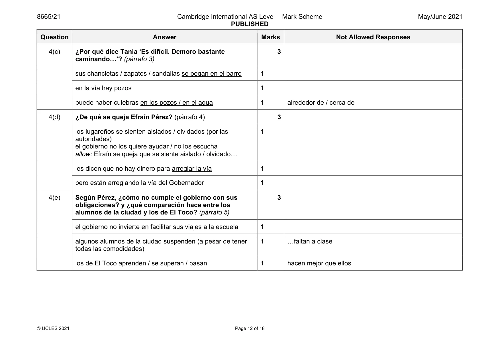 Mark scheme, page 12 of 18