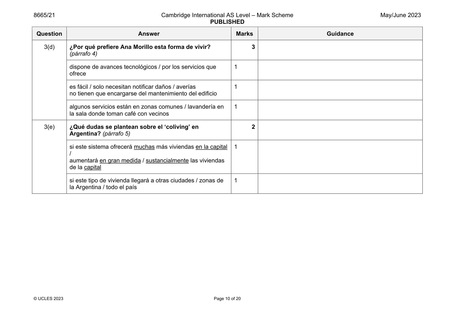 Mark scheme, page 10 of 20