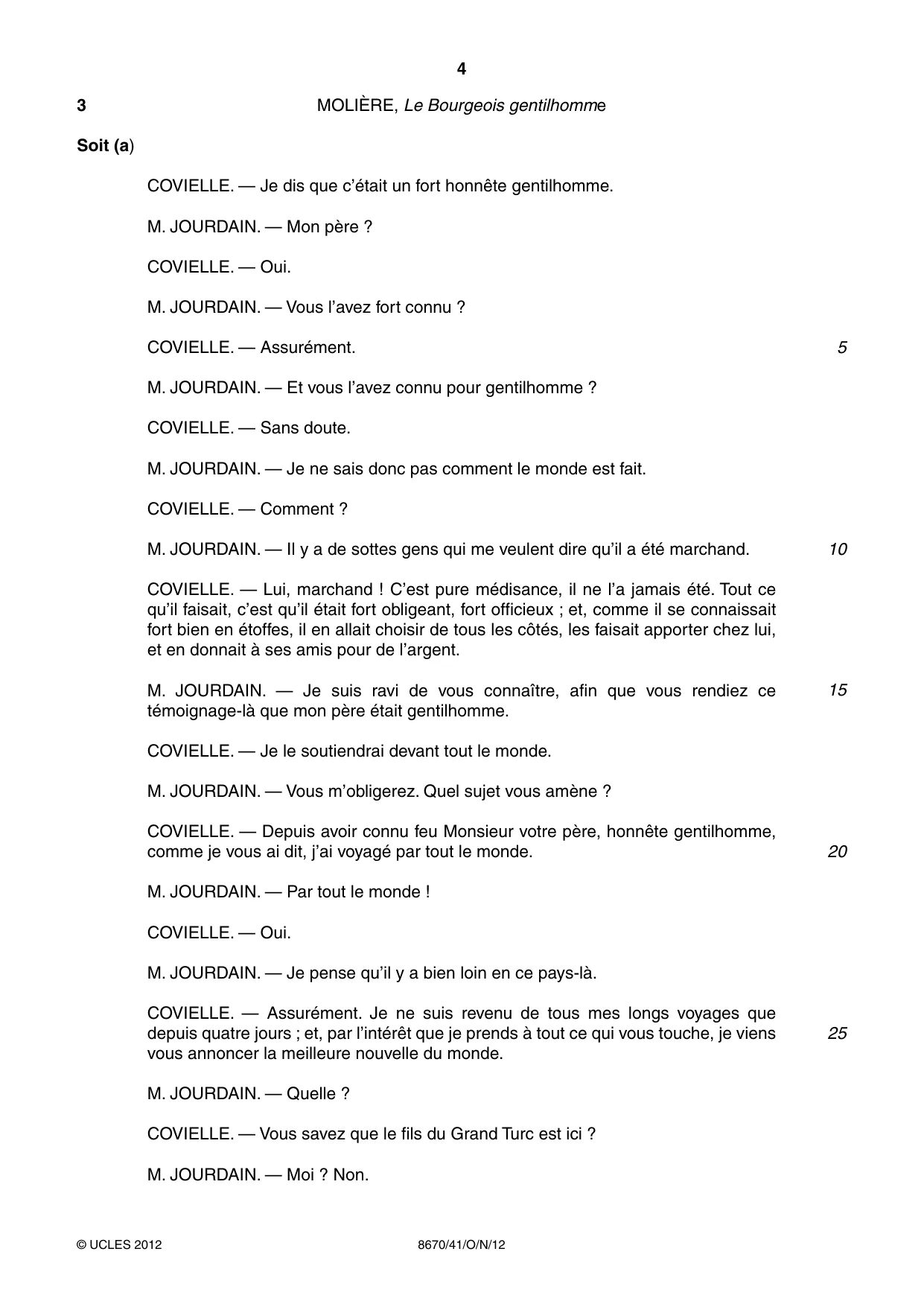 Cambridge A Level French - Literature (AS Level only) 8670 2012 Oct/Nov Paper 4 · Variant 1 question paper, page 4 of 8