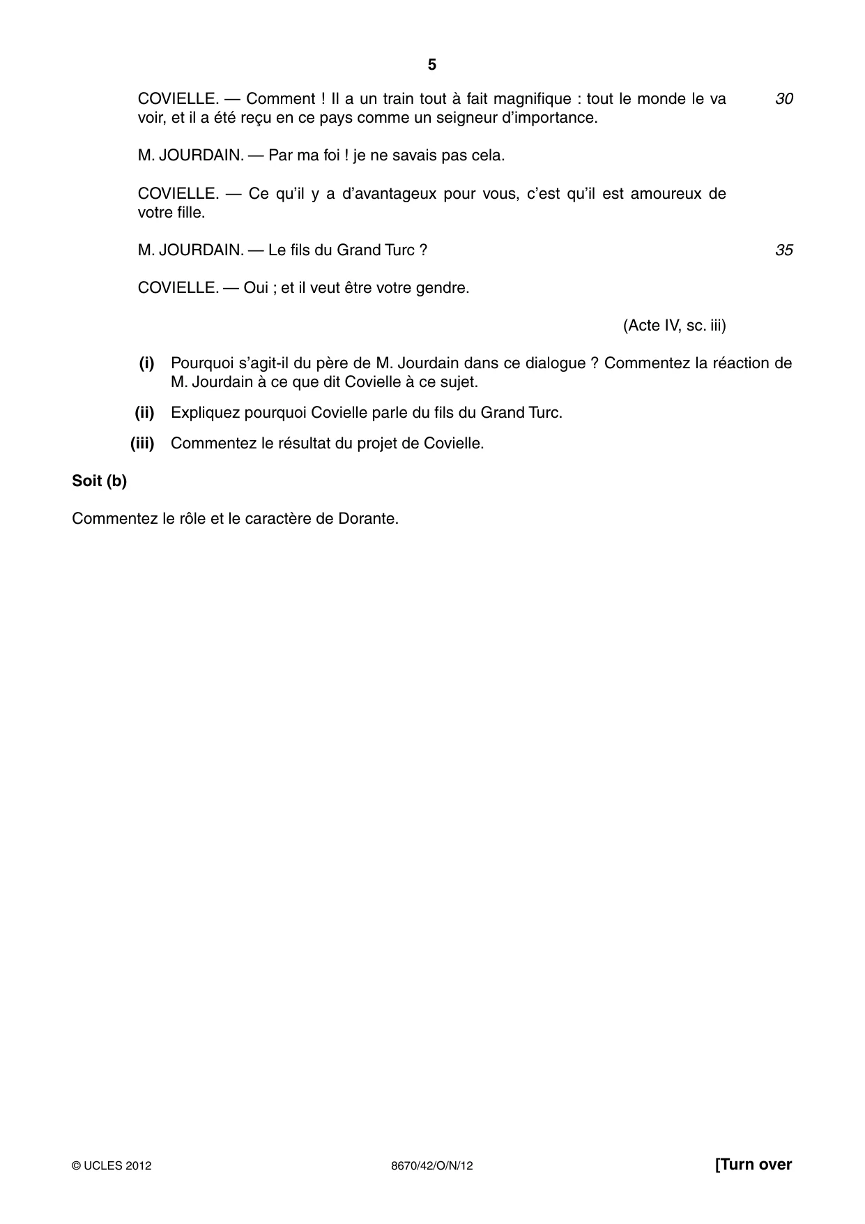 Cambridge A Level French - Literature (AS Level only) 8670 2012 Oct/Nov Paper 4 · Variant 2 question paper, page 5 of 8