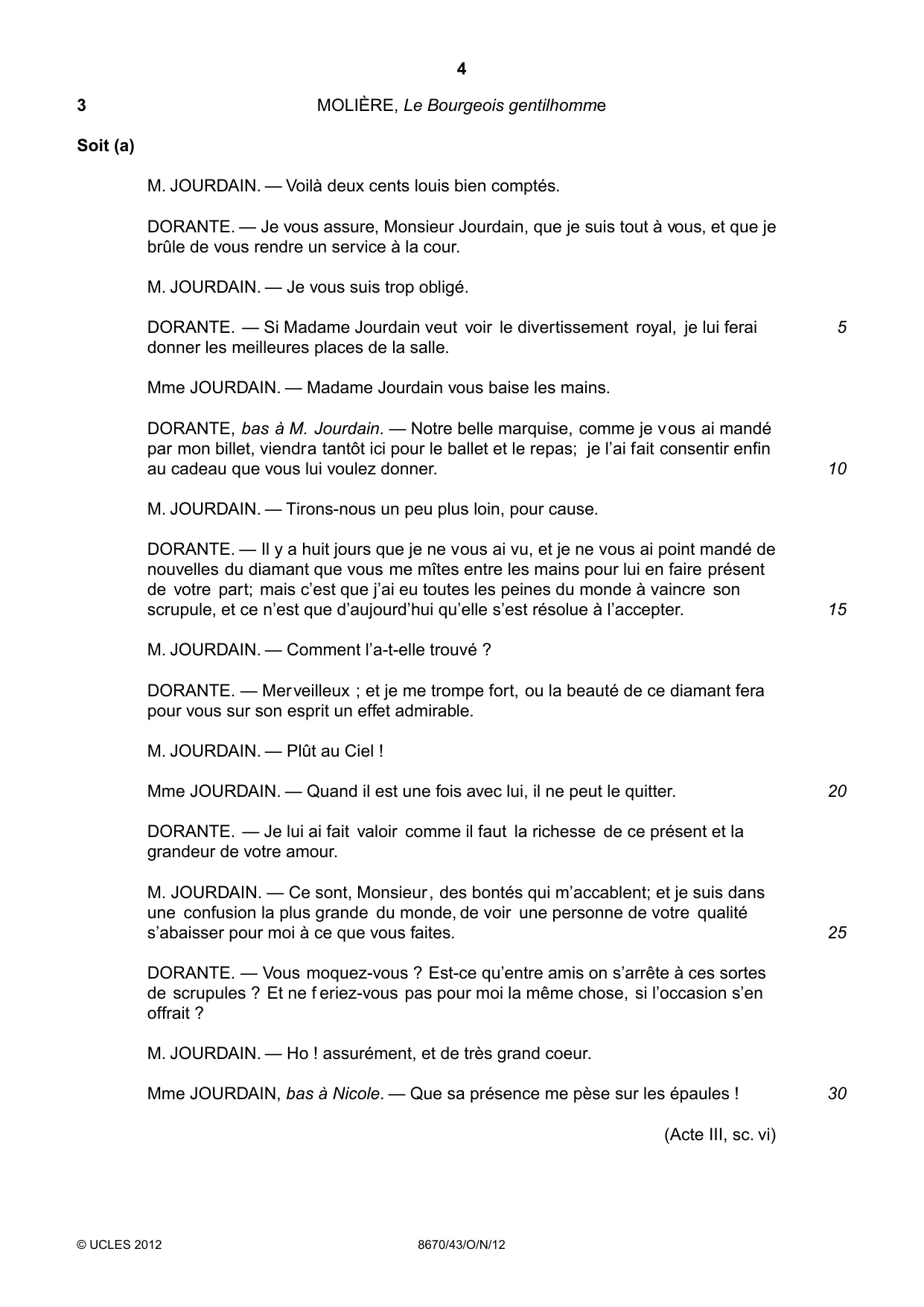 Cambridge A Level French - Literature (AS Level only) 8670 2012 Oct/Nov Paper 4 · Variant 3 question paper, page 4 of 8