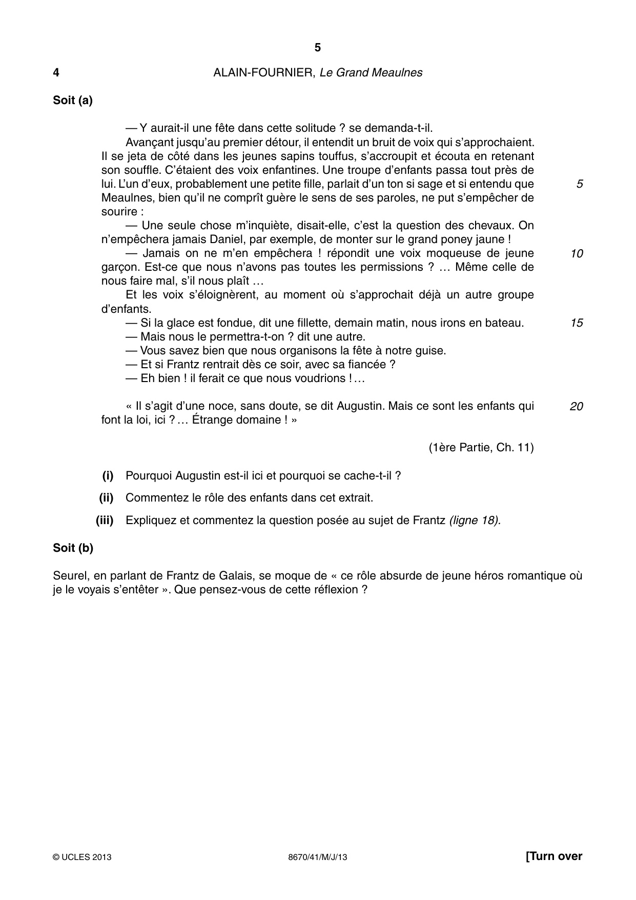 Cambridge A Level French - Literature (AS Level only) 8670 2013 May/June Paper 4 · Variant 1 question paper, page 5 of 8