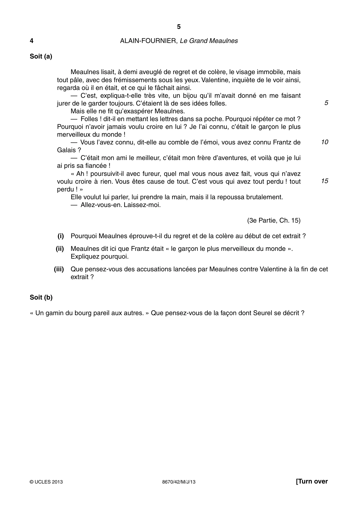 Cambridge A Level French - Literature (AS Level only) 8670 2013 May/June Paper 4 · Variant 2 question paper, page 5 of 8