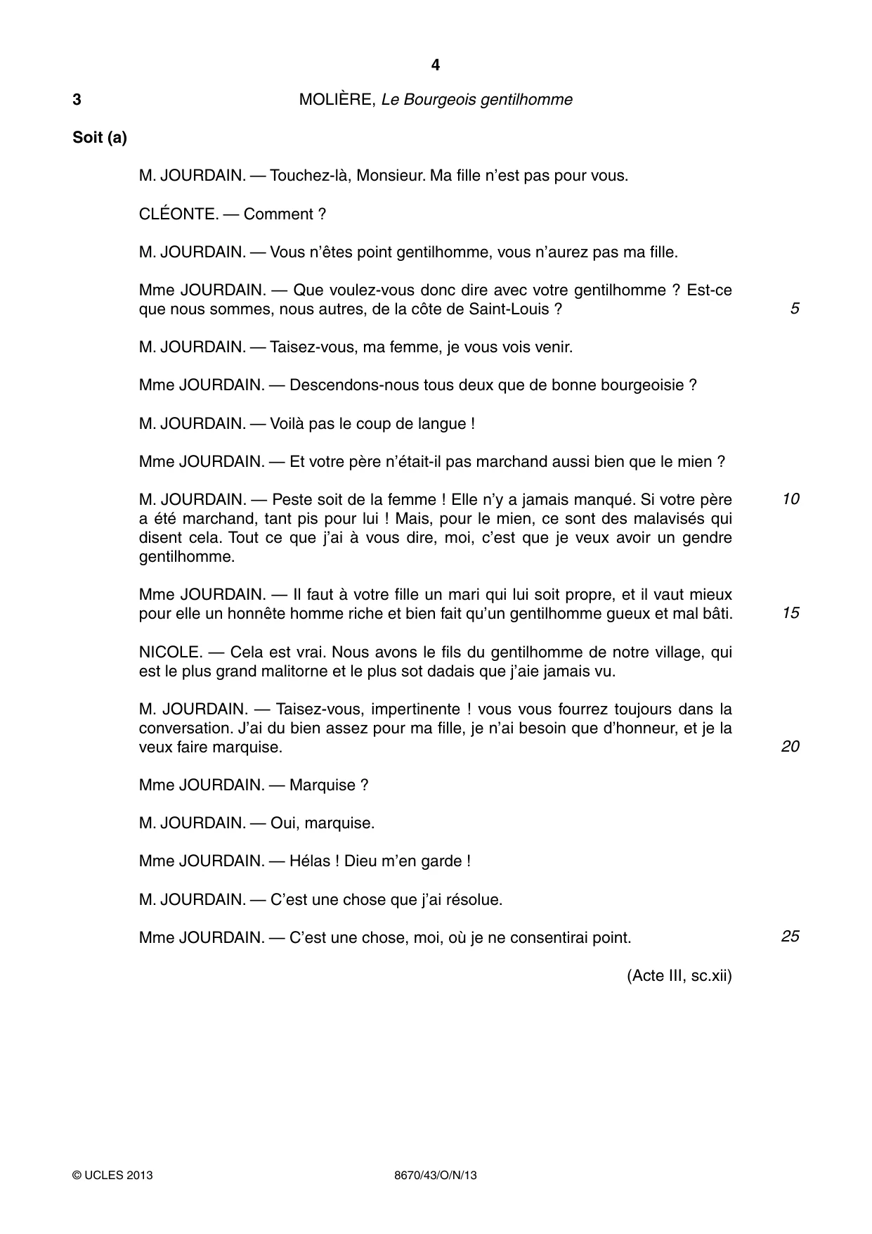 Cambridge A Level French - Literature (AS Level only) 8670 2013 Oct/Nov Paper 4 · Variant 3 question paper, page 4 of 8