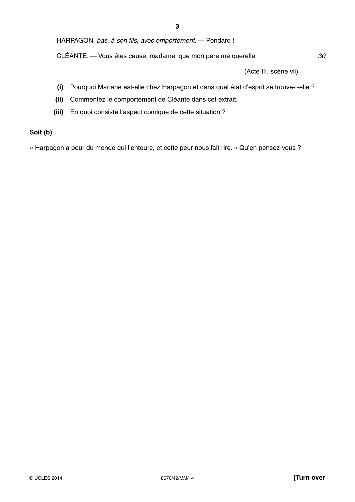 Cambridge A Level French - Literature (AS Level only) 8670 2014 May/June Paper 4 · Variant 2 question paper, page 3 of 8