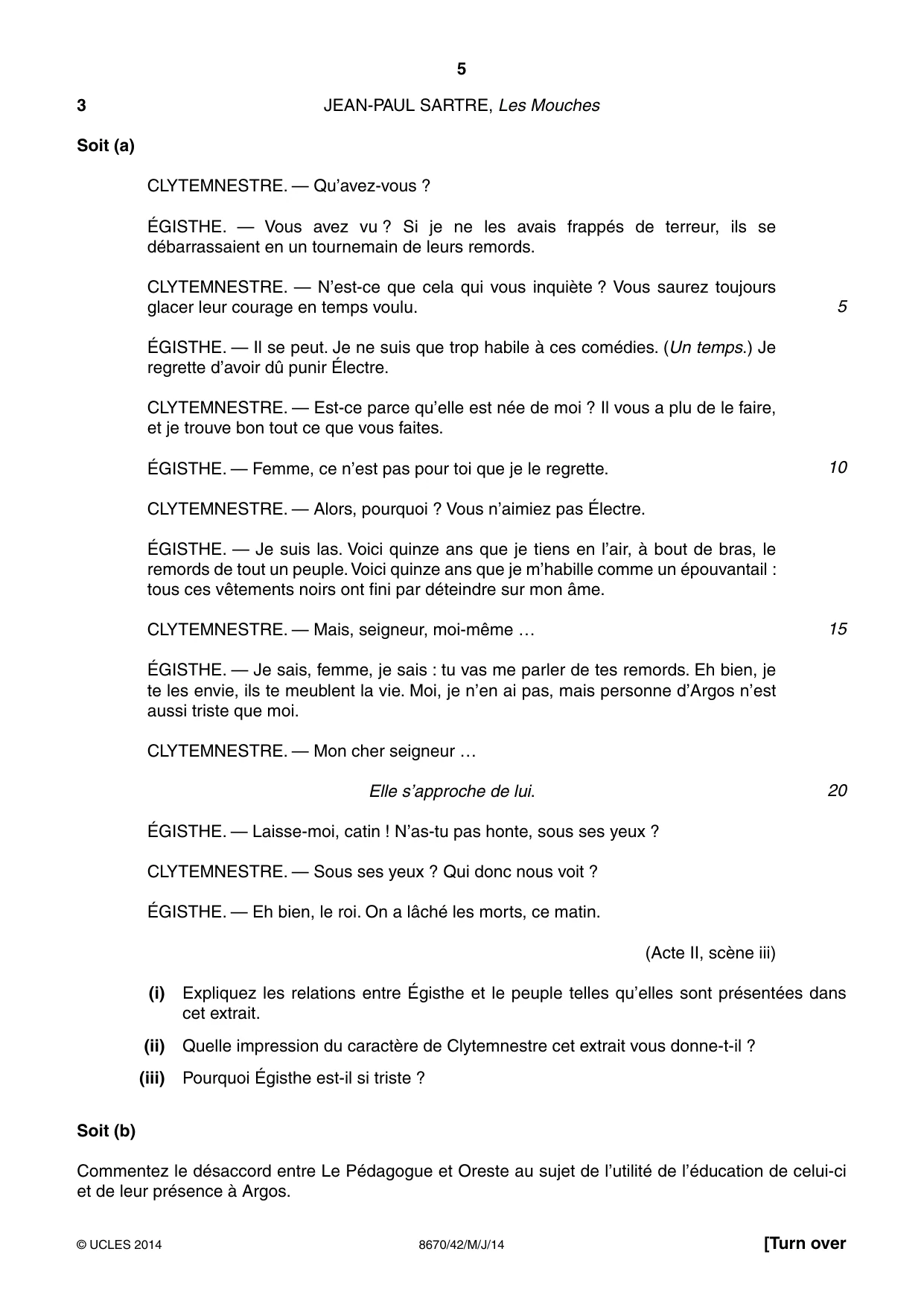 Cambridge A Level French - Literature (AS Level only) 8670 2014 May/June Paper 4 · Variant 2 question paper, page 5 of 8