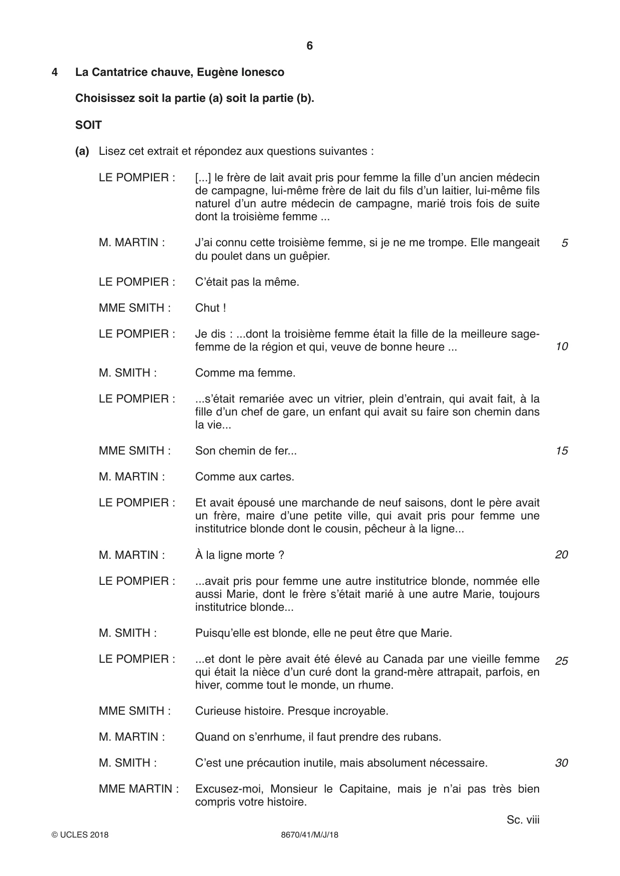 Cambridge A Level French - Literature (AS Level only) 8670 2018 May/June Paper 4 · Variant 1 question paper, page 6 of 12