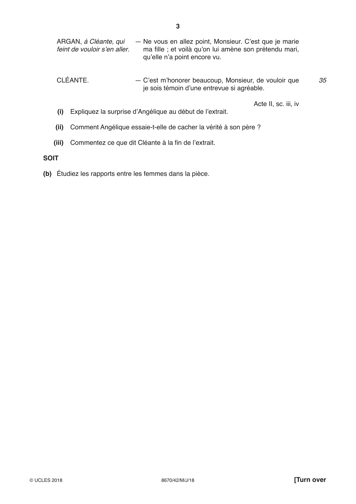 Cambridge A Level French - Literature (AS Level only) 8670 2018 May/June Paper 4 · Variant 2 question paper, page 3 of 12