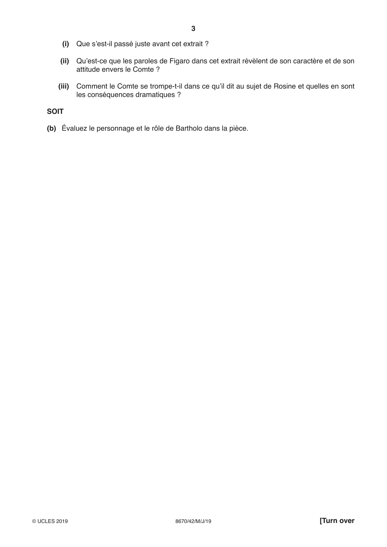 Cambridge A Level French - Literature (AS Level only) 8670 2019 May/June Paper 4 · Variant 2 question paper, page 3 of 8