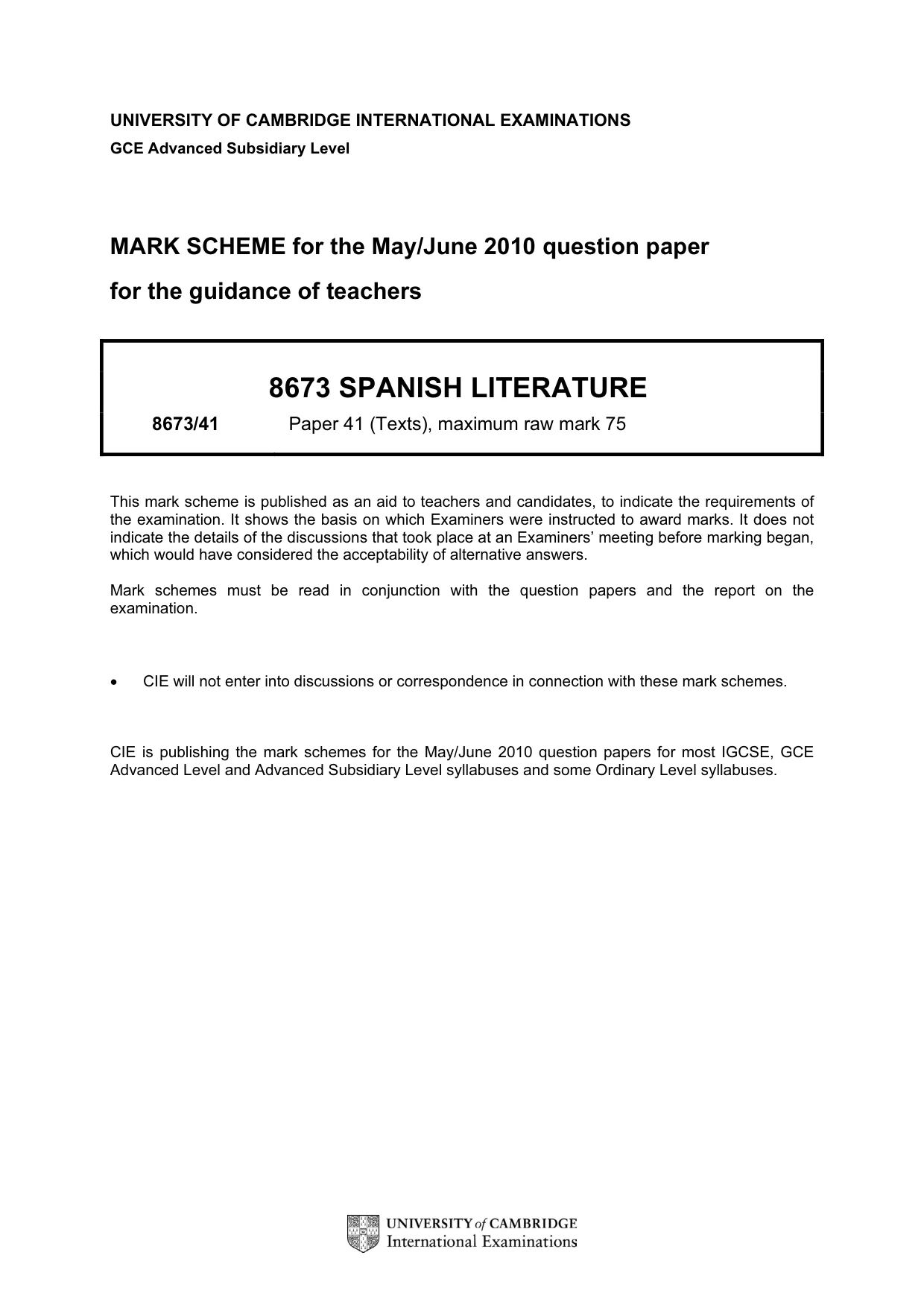 Mark scheme, page 1 of 3