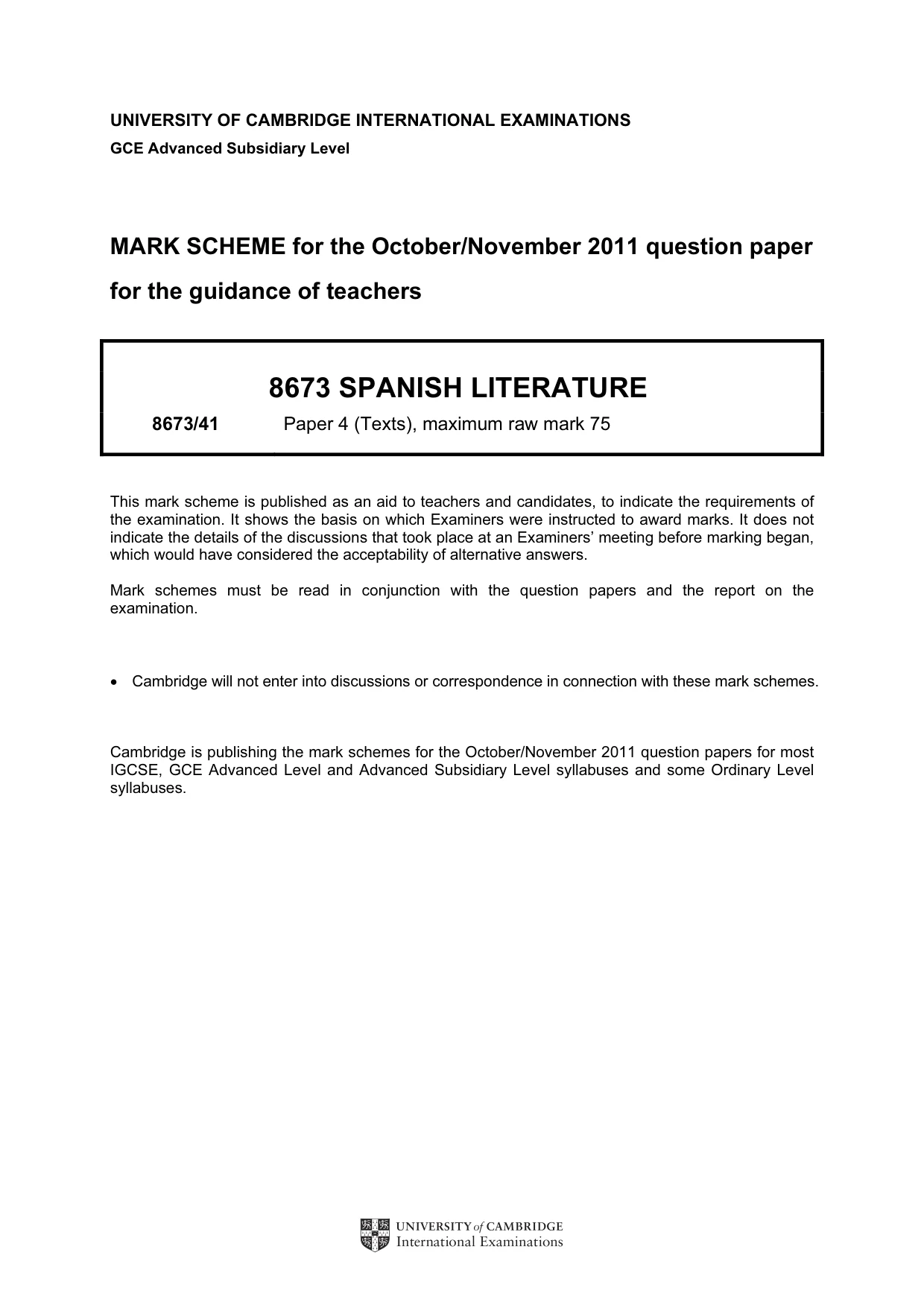 Mark scheme, page 1 of 3