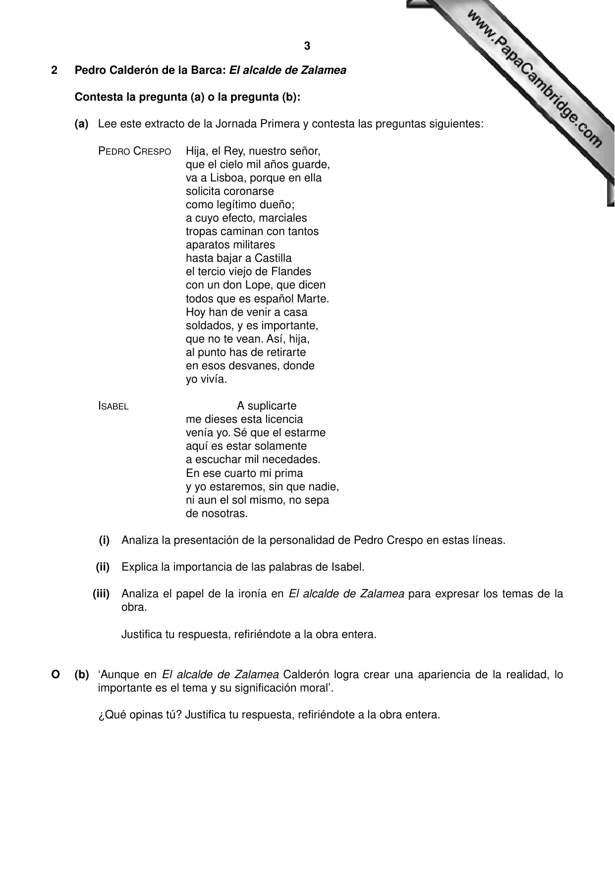 Cambridge A Level Spanish - Literature (AS Level only) 8673 2012 May/June Paper 4 · Variant 2 question paper, page 3 of 8